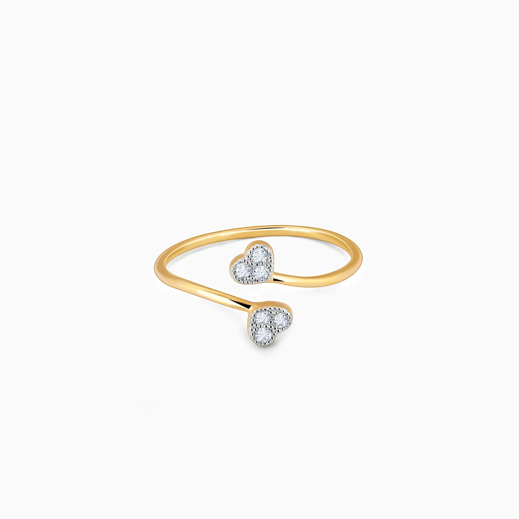 Gold Heartbeat Duo Diamond Ring Giva