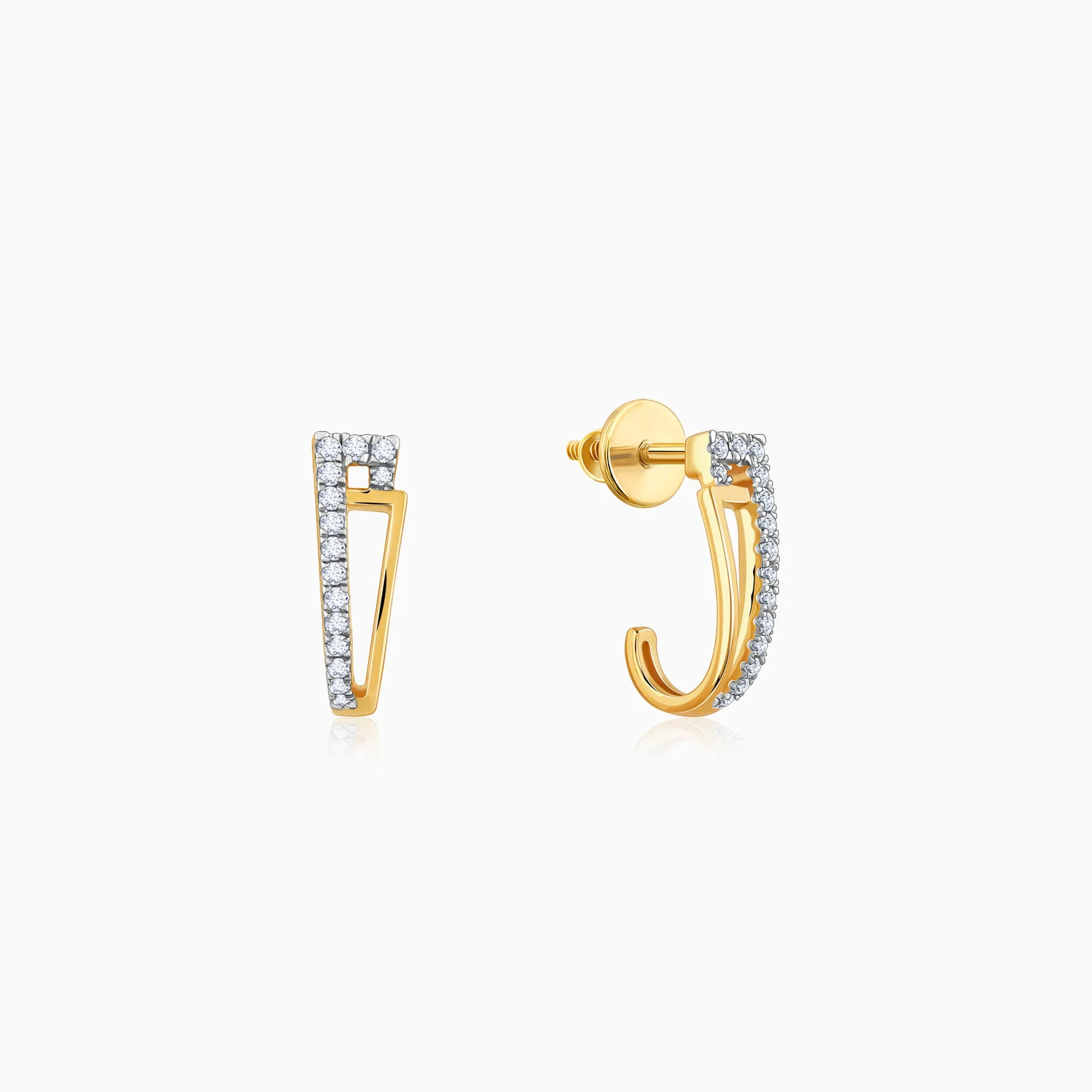 Gold Hoopla Diamond Earrings Giva