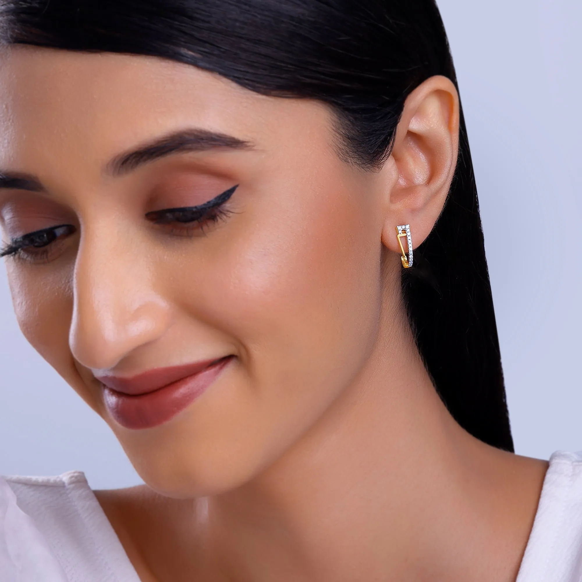 Gold Hoopla Diamond Earrings Giva