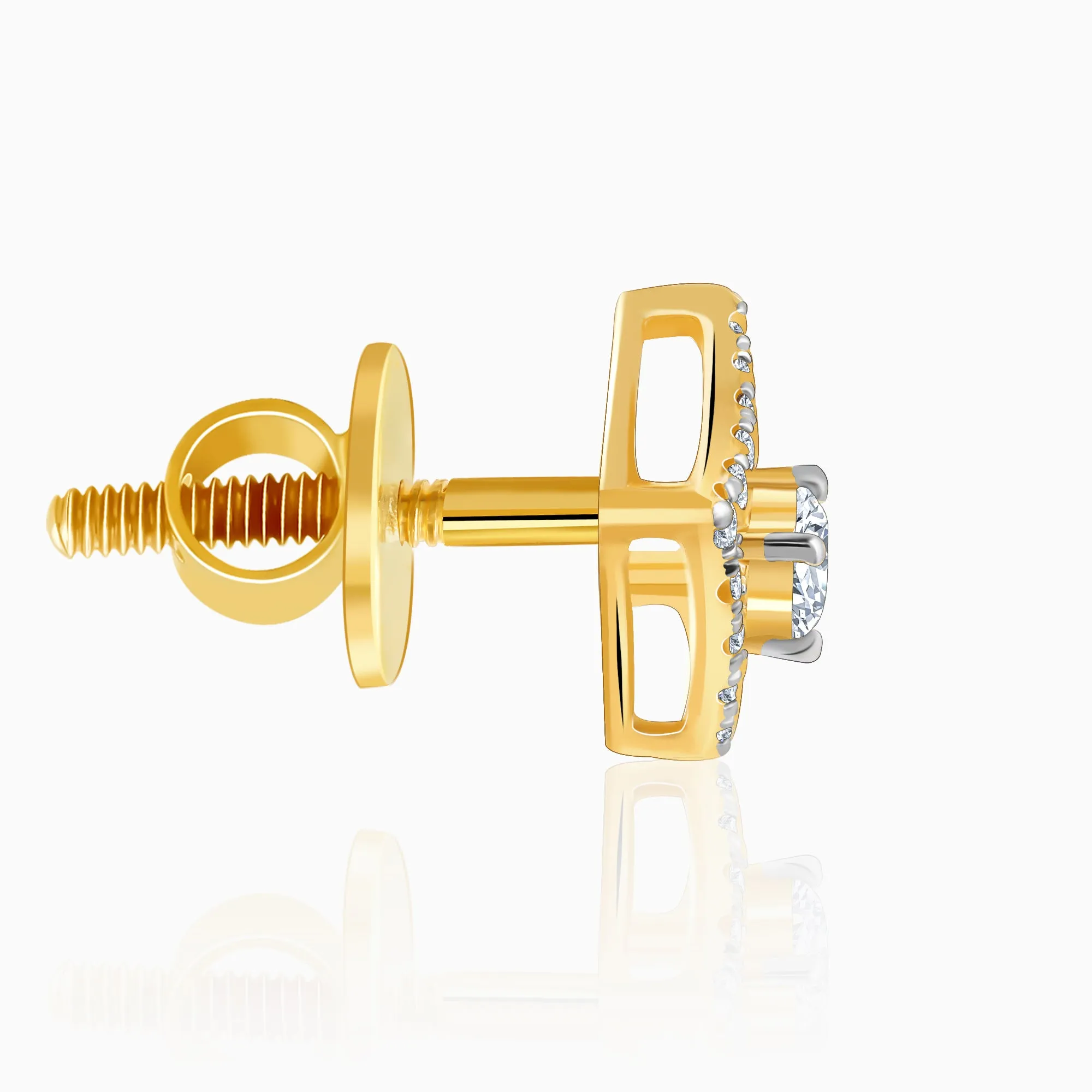 Gold Illumina Solitaire Diamond Earrings Giva