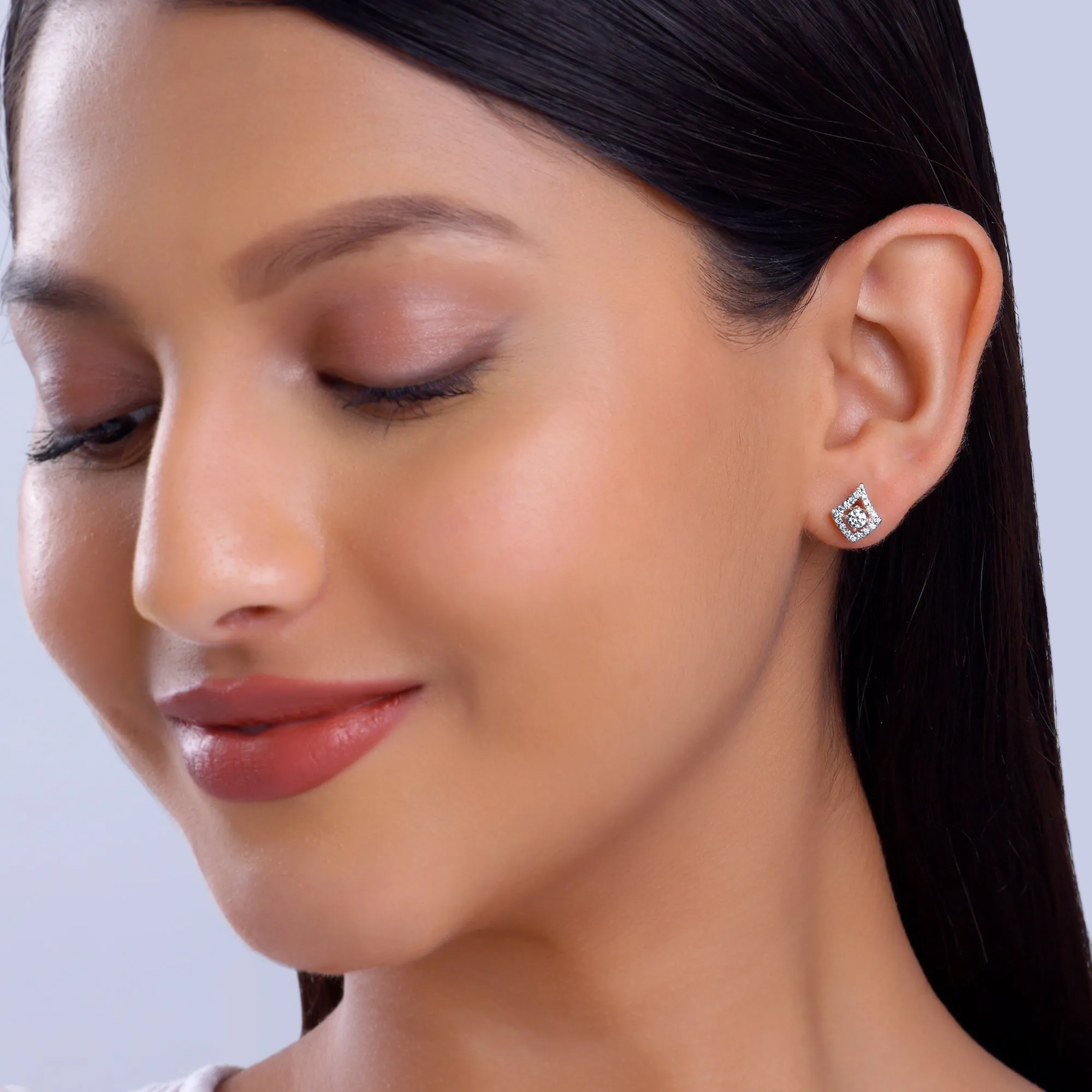 Gold Illumina Solitaire Diamond Earrings Giva