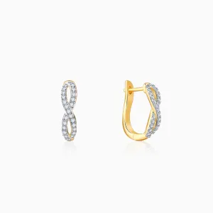 Gold Infinito J-Hoop Diamond Earrings Giva