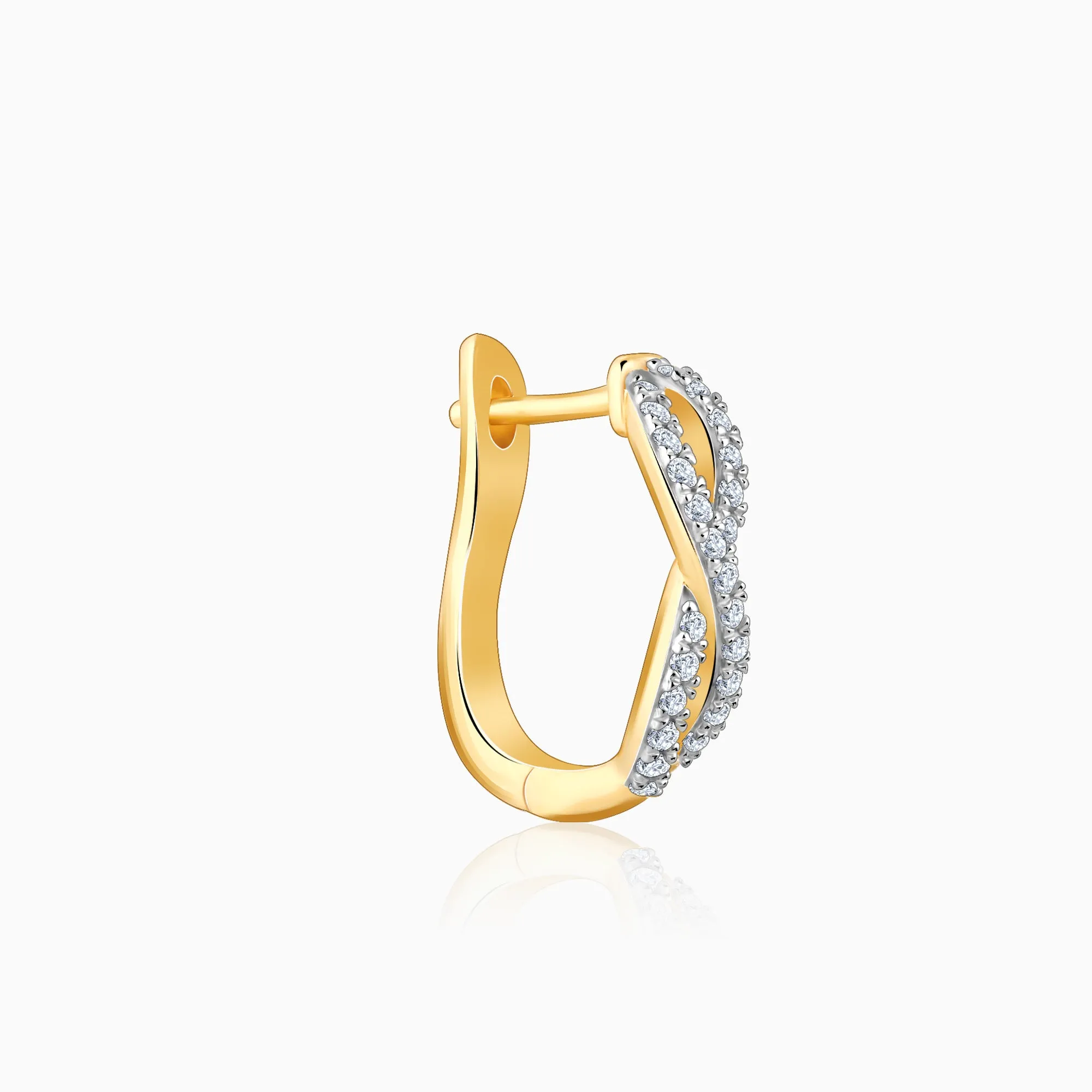 Gold Infinito J-Hoop Diamond Earrings Giva