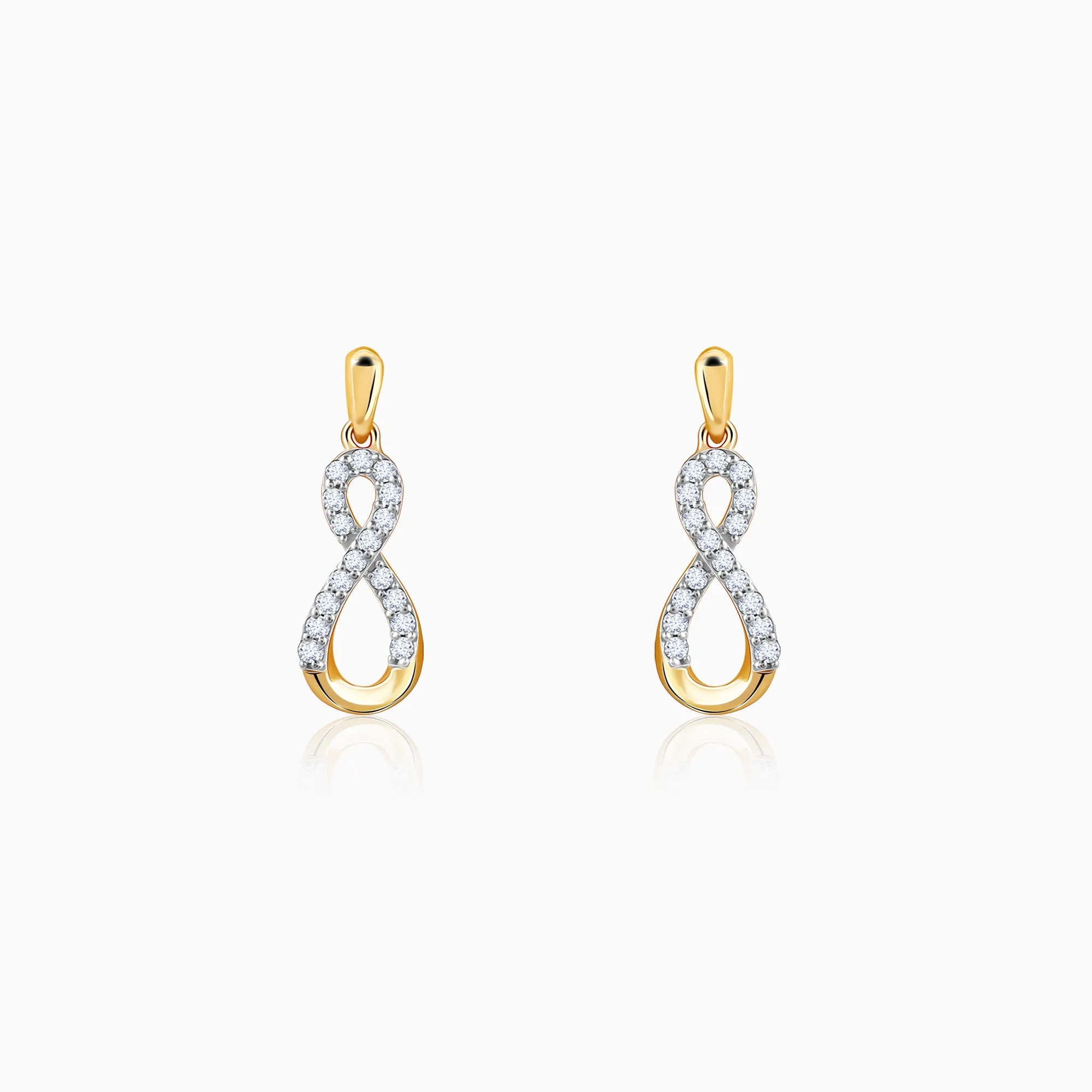 Gold Infinity Glow Diamond Earrings Giva