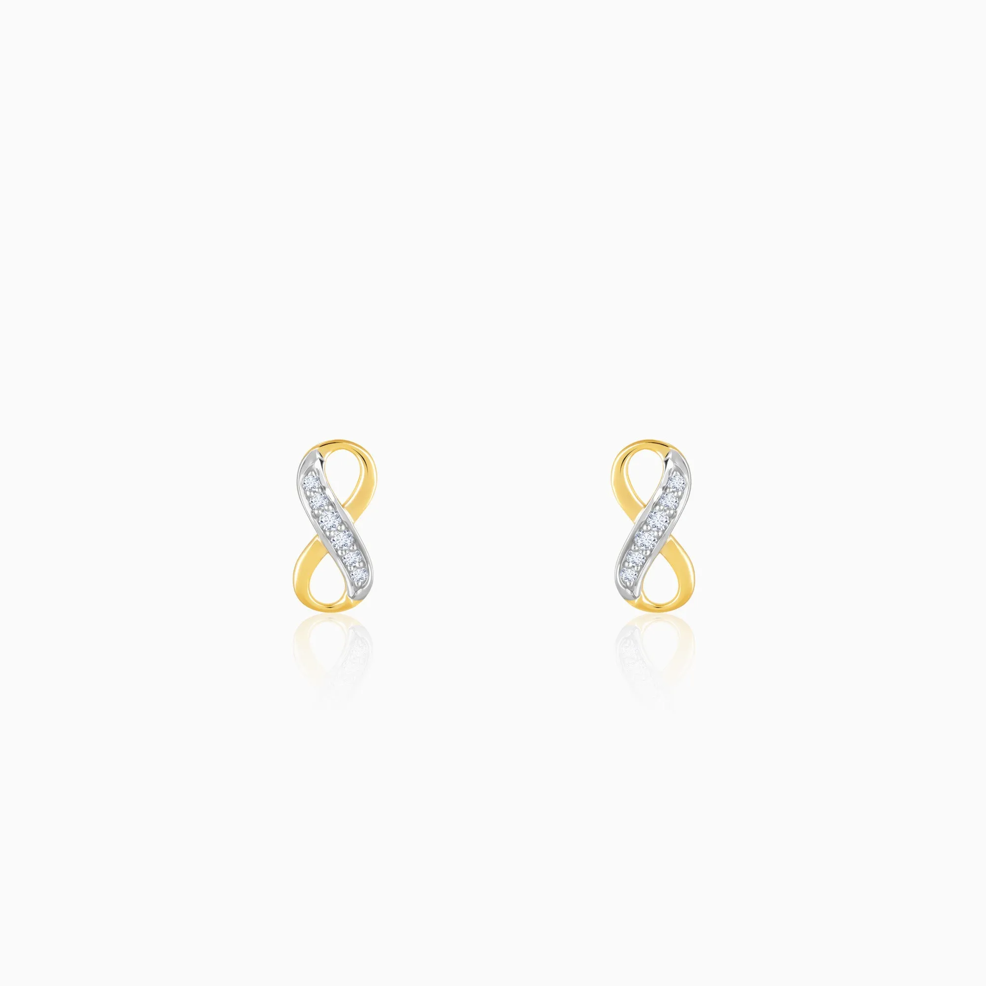 Gold Infinity Grace Diamond Stud Earrings Giva