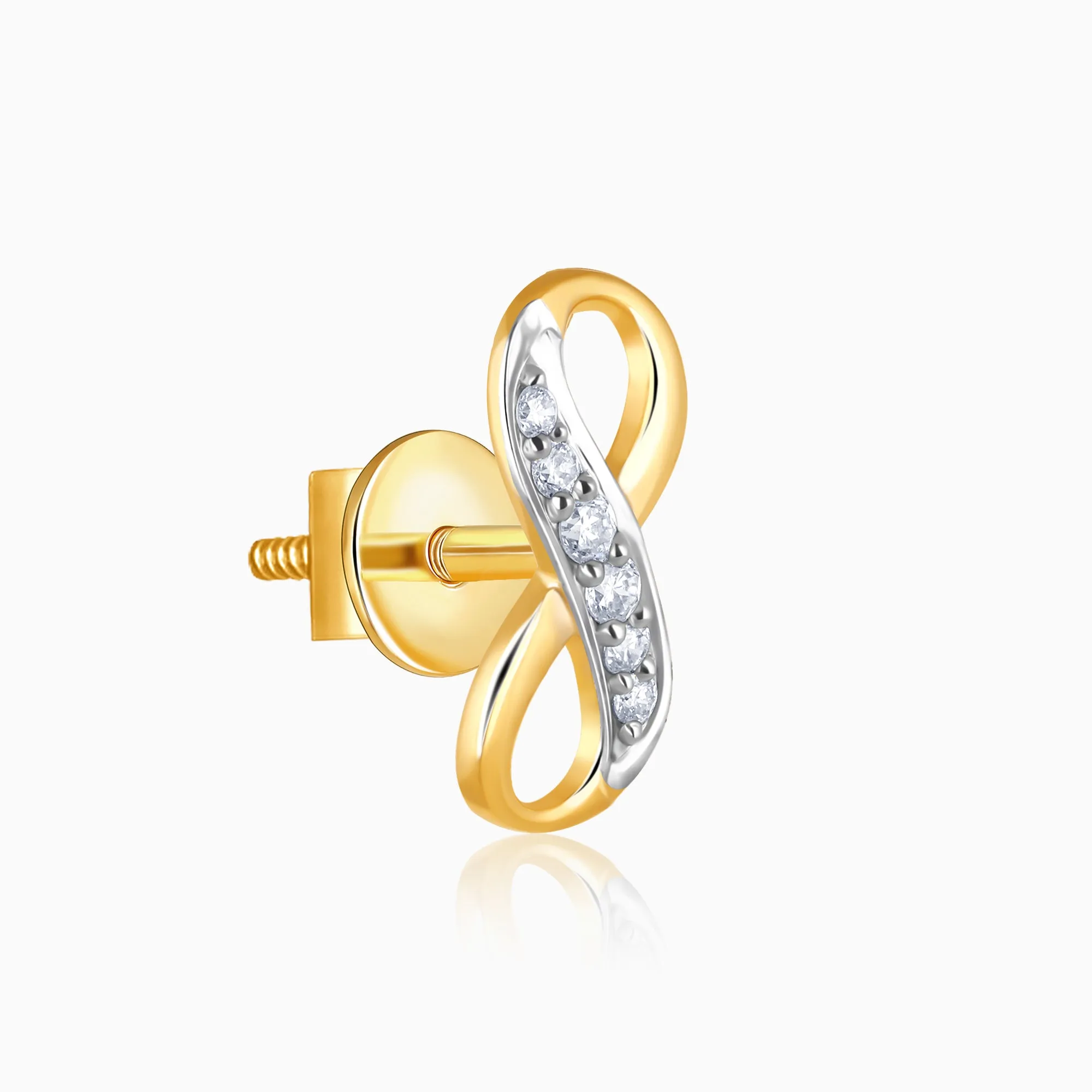 Gold Infinity Grace Diamond Stud Earrings Giva