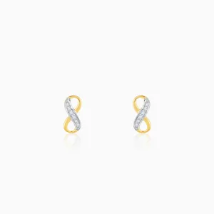 Gold Infinity Grace Diamond Stud Earrings Giva