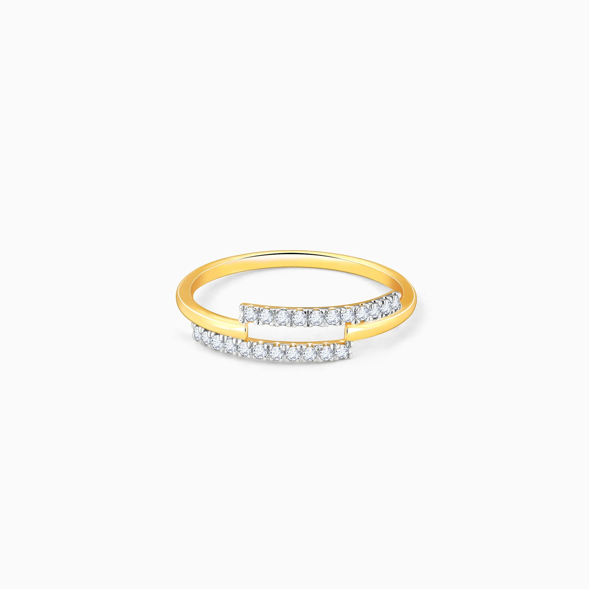 Gold Intertwined Diamond Ring Giva