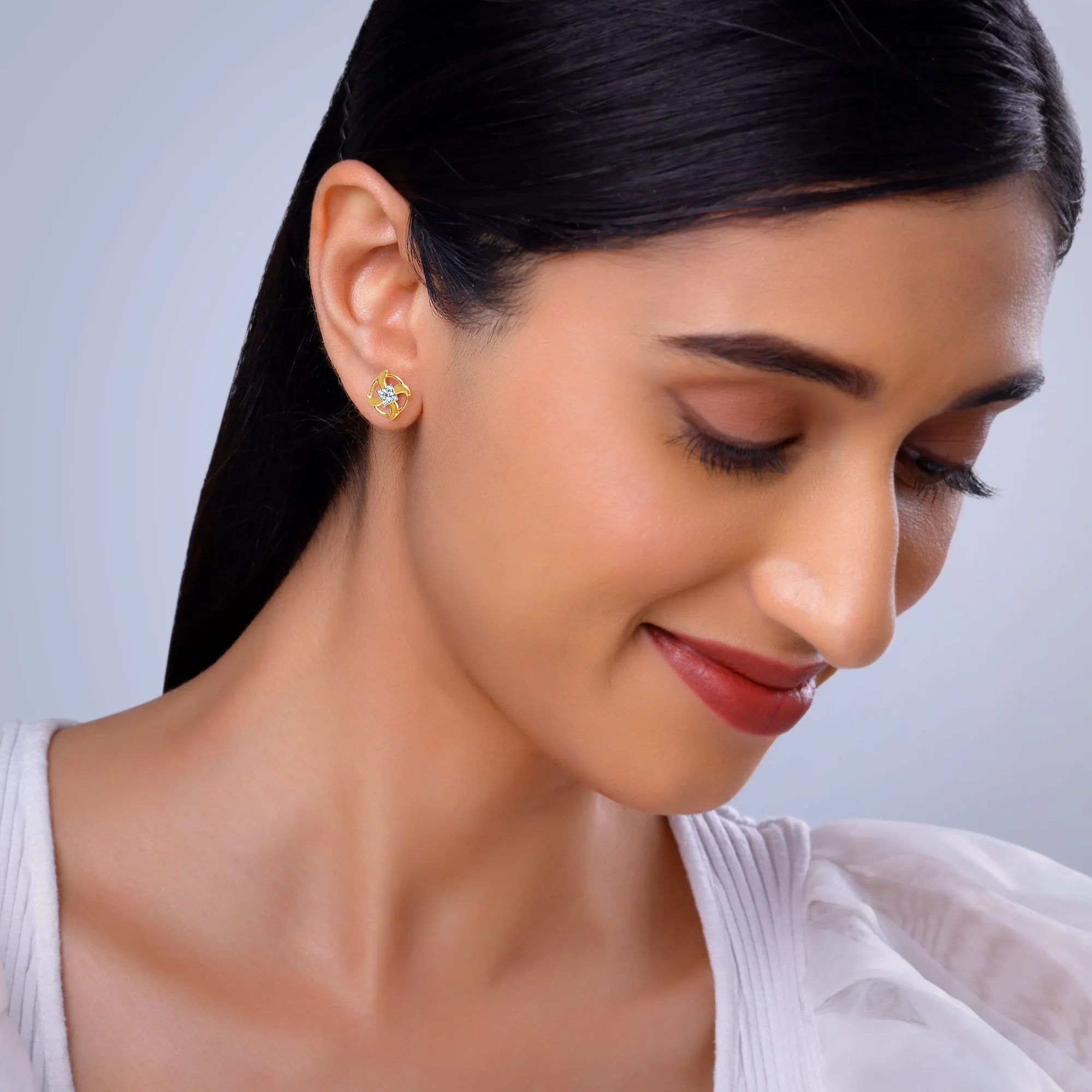 Gold Joy Whirl Diamond Earrings Giva