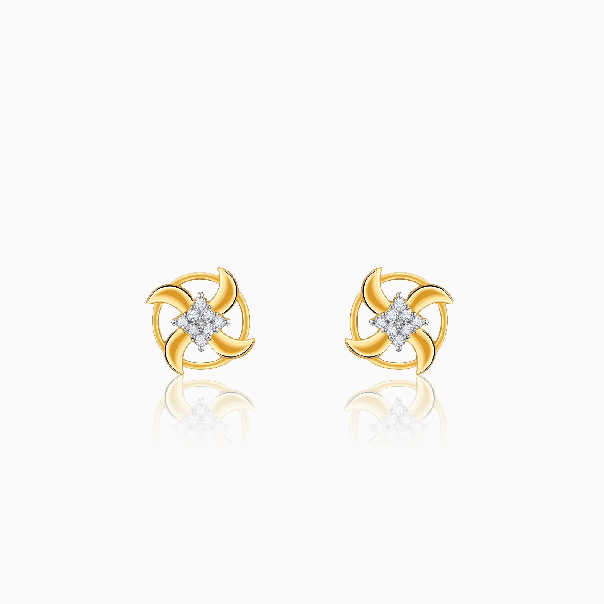 Gold Joy Whirl Diamond Earrings Giva