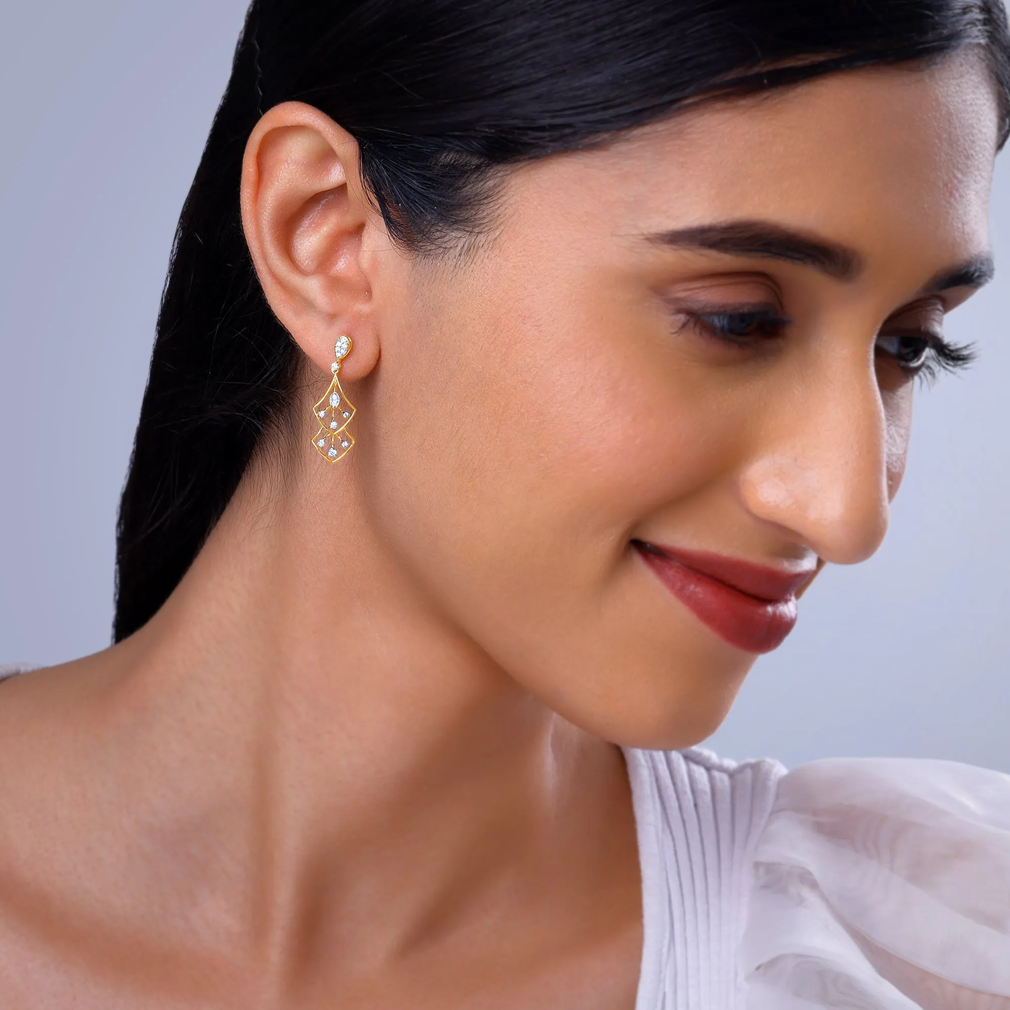 Gold Layered Luxe Diamond Earrings Giva