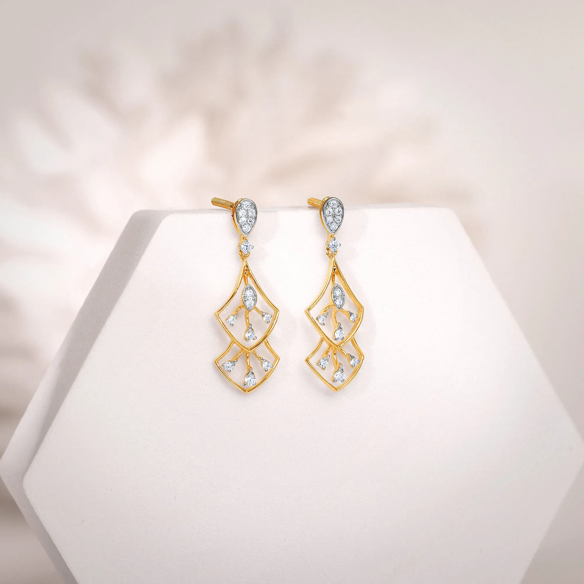 Gold Layered Luxe Diamond Earrings Giva