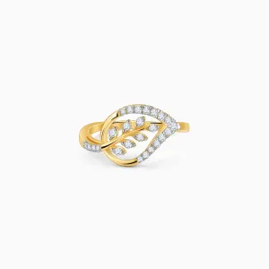 Gold Leaf in Luxury Diamond Ring Giva