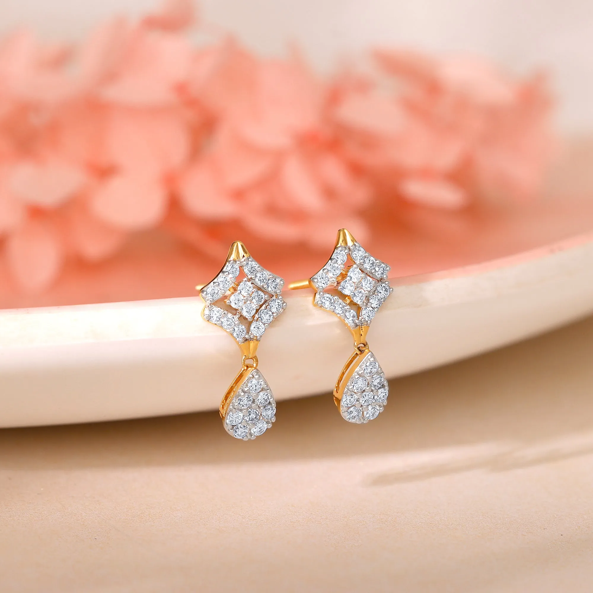 Gold Luminous Drops Diamond Earrings Giva