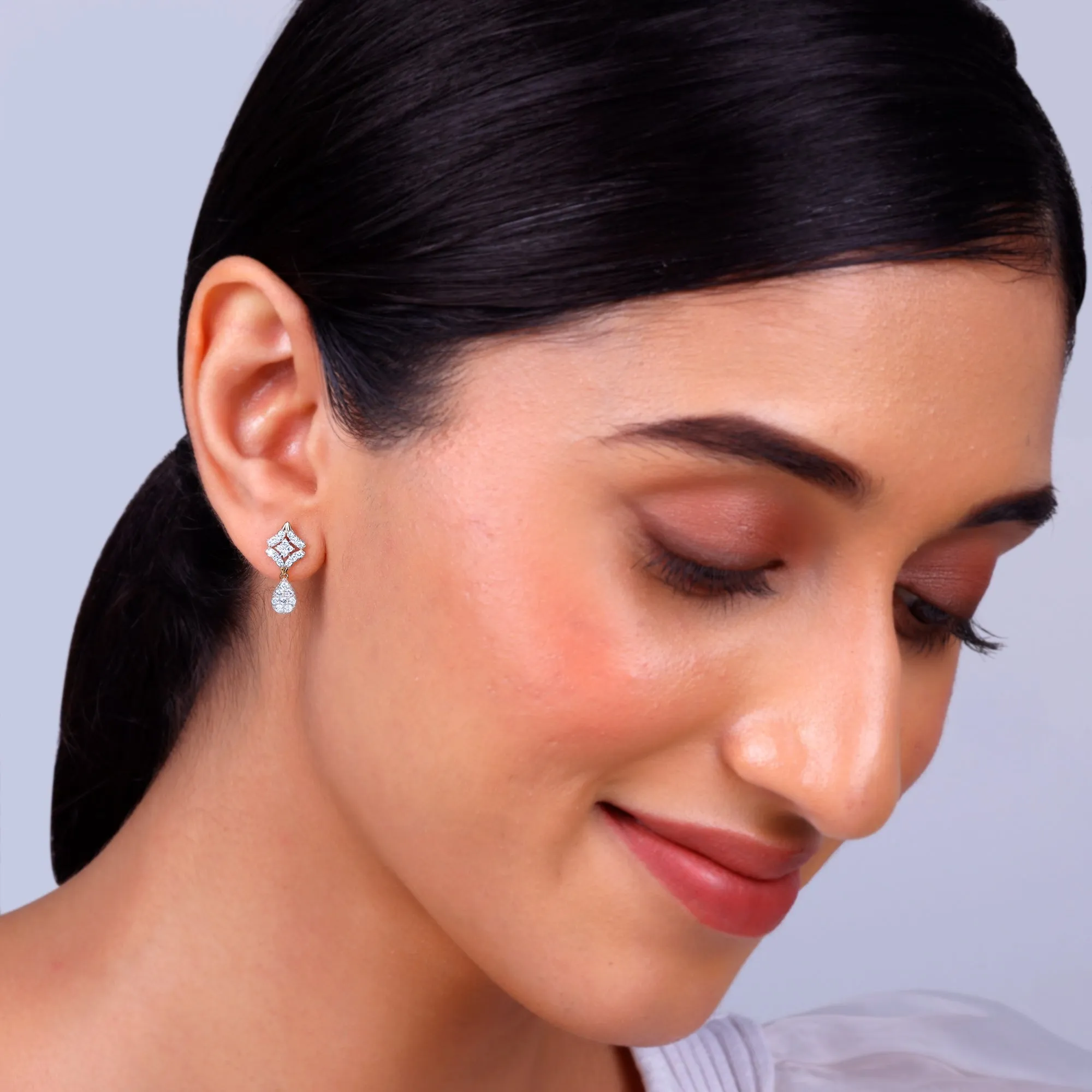 Gold Luminous Drops Diamond Earrings Giva