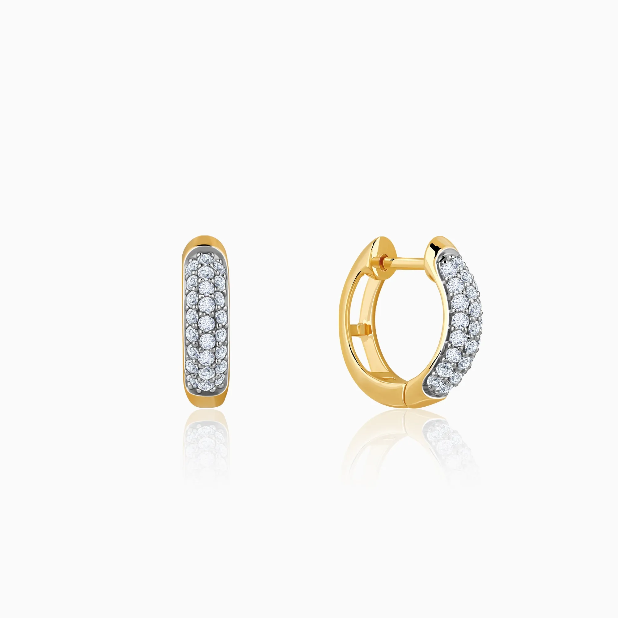Gold Lunar Loops Diamond Earrings Giva