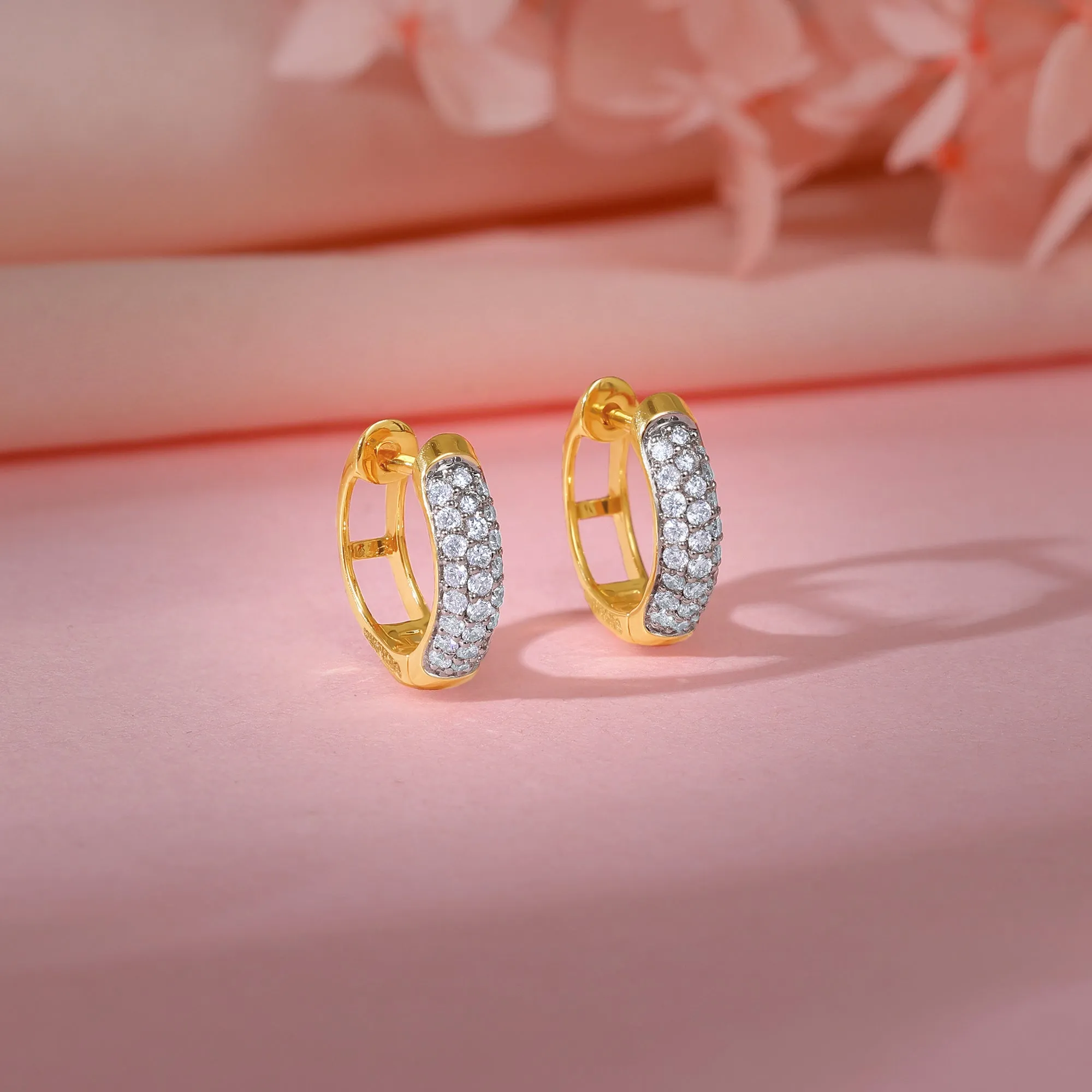 Gold Lunar Loops Diamond Earrings Giva