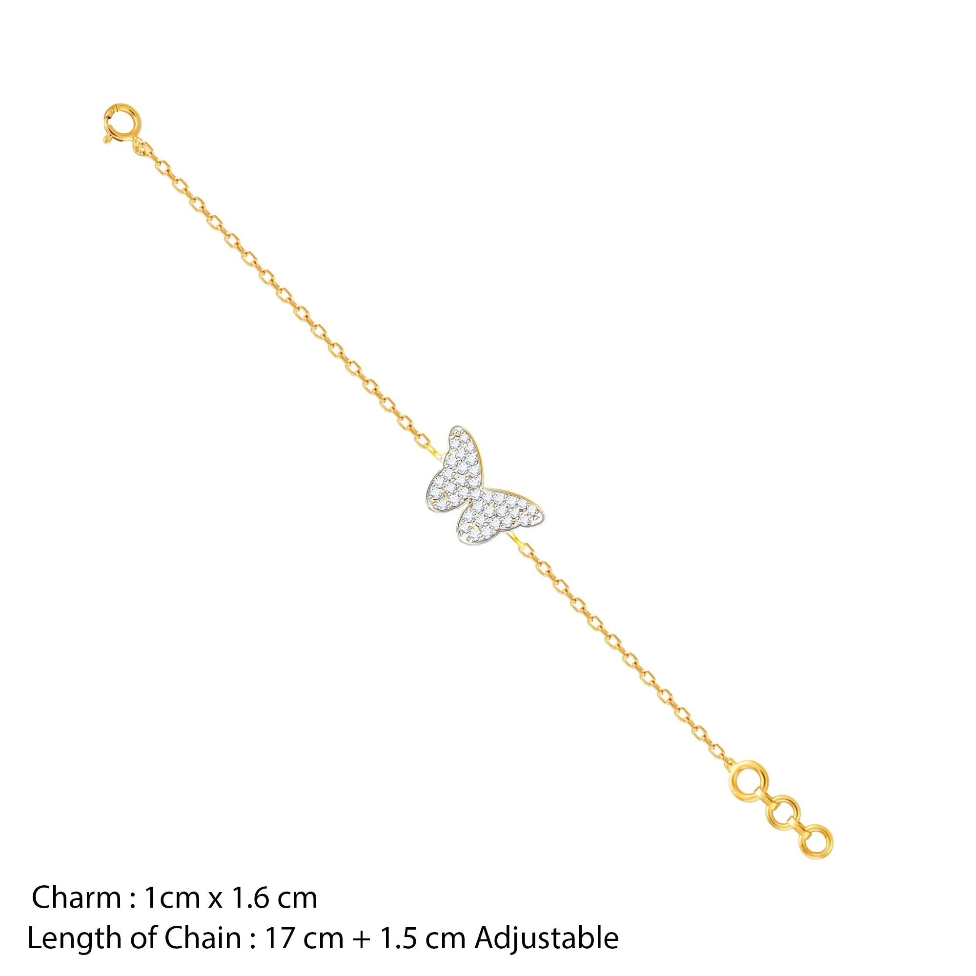 Gold Mysterious Butterfly Diamond Bracelet Giva