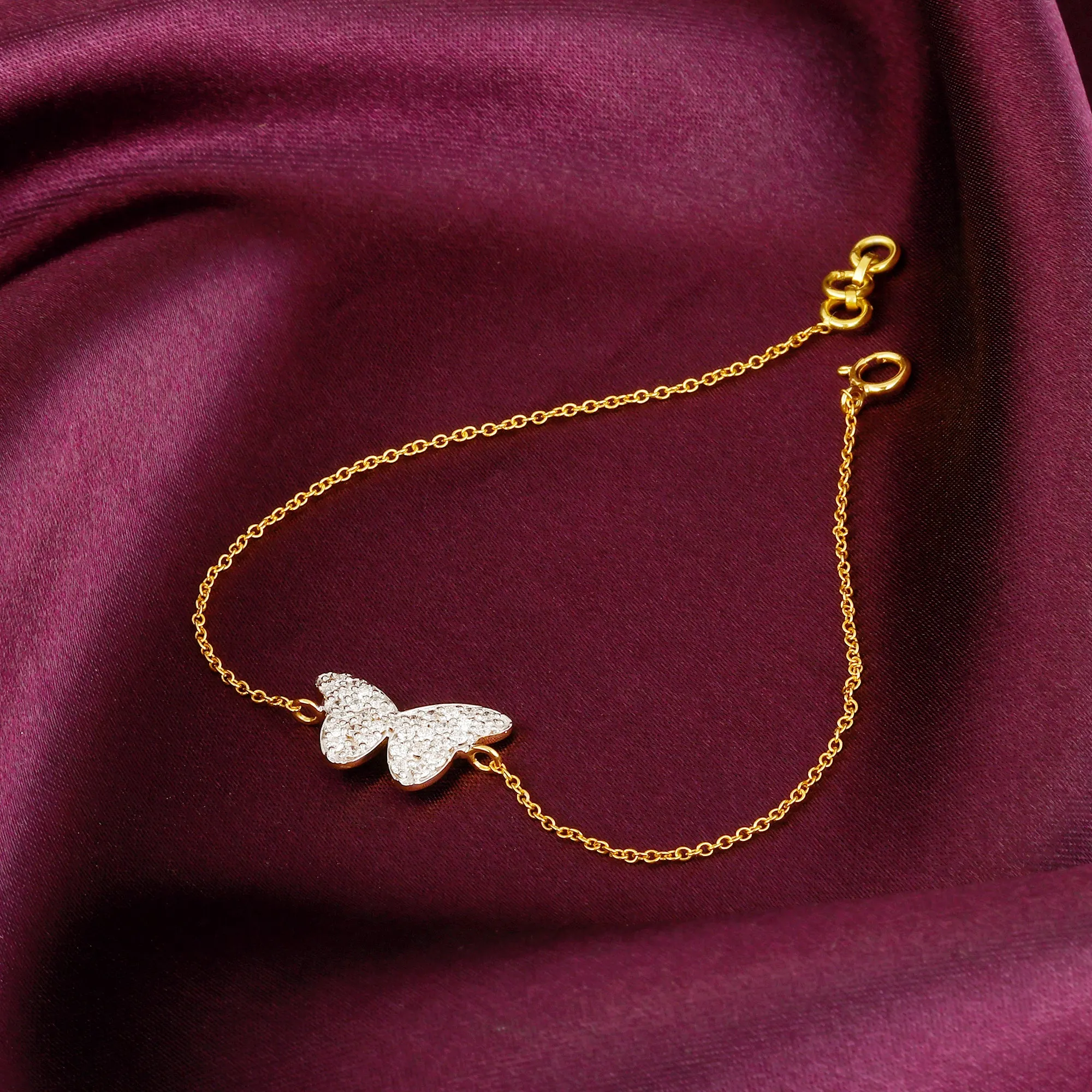 Gold Mysterious Butterfly Diamond Bracelet Giva