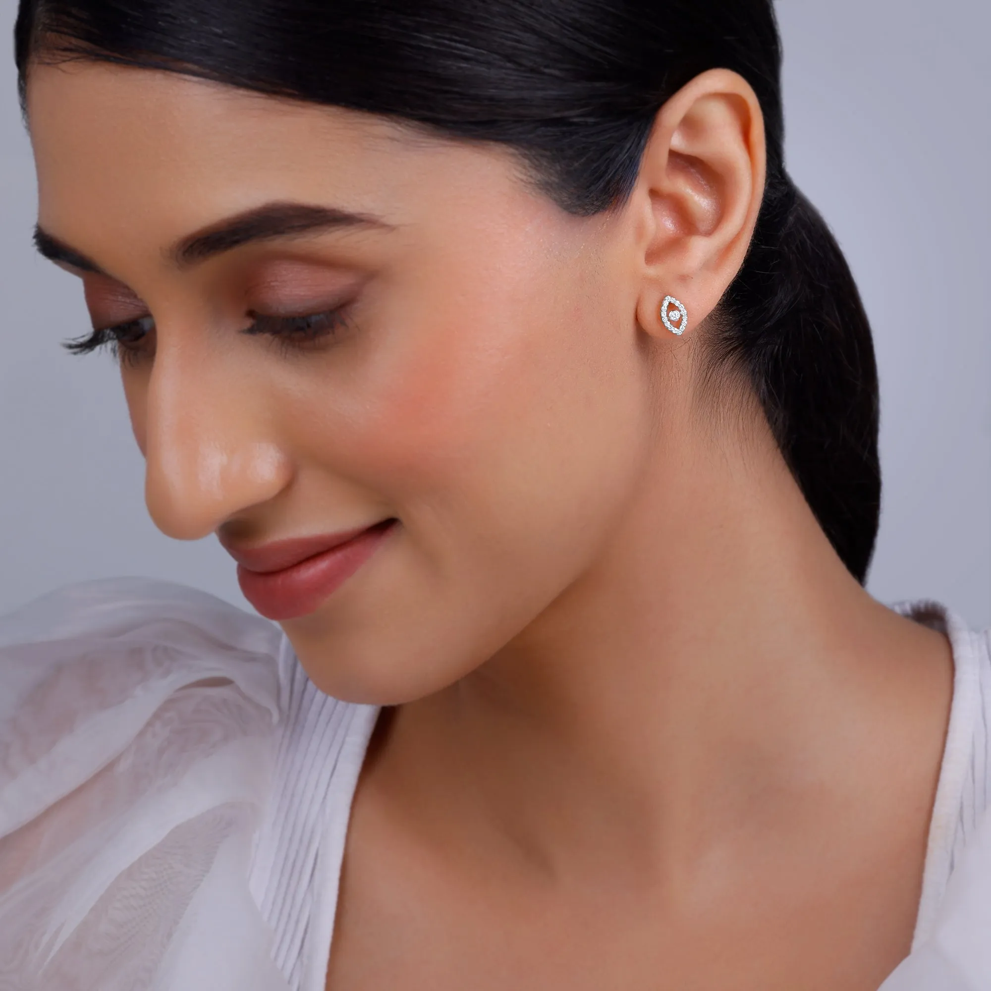 Gold Mystic Eyes Diamond Stud Earrings Giva
