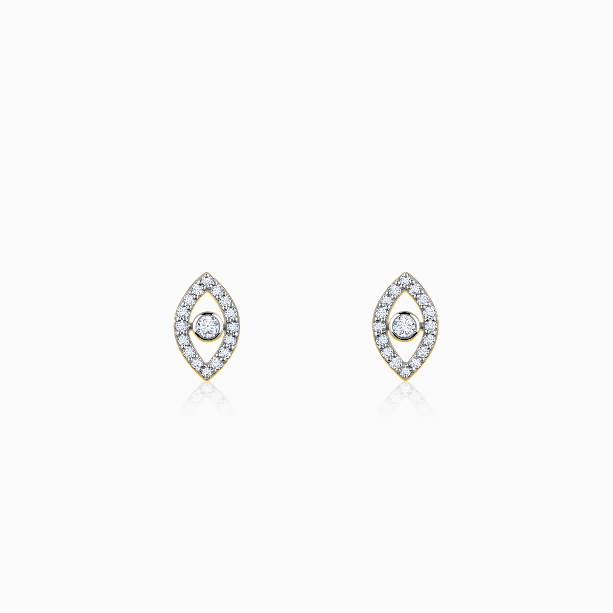 Gold Mystic Eyes Diamond Stud Earrings Giva