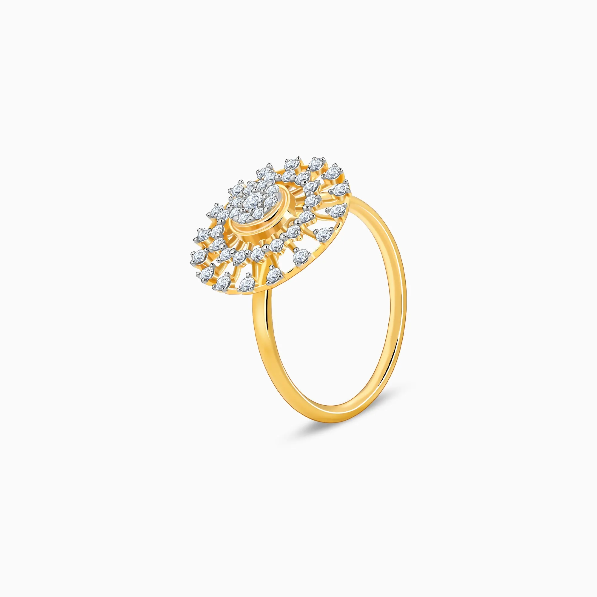 Gold Mystique Bloom Diamond Halo Ring Giva