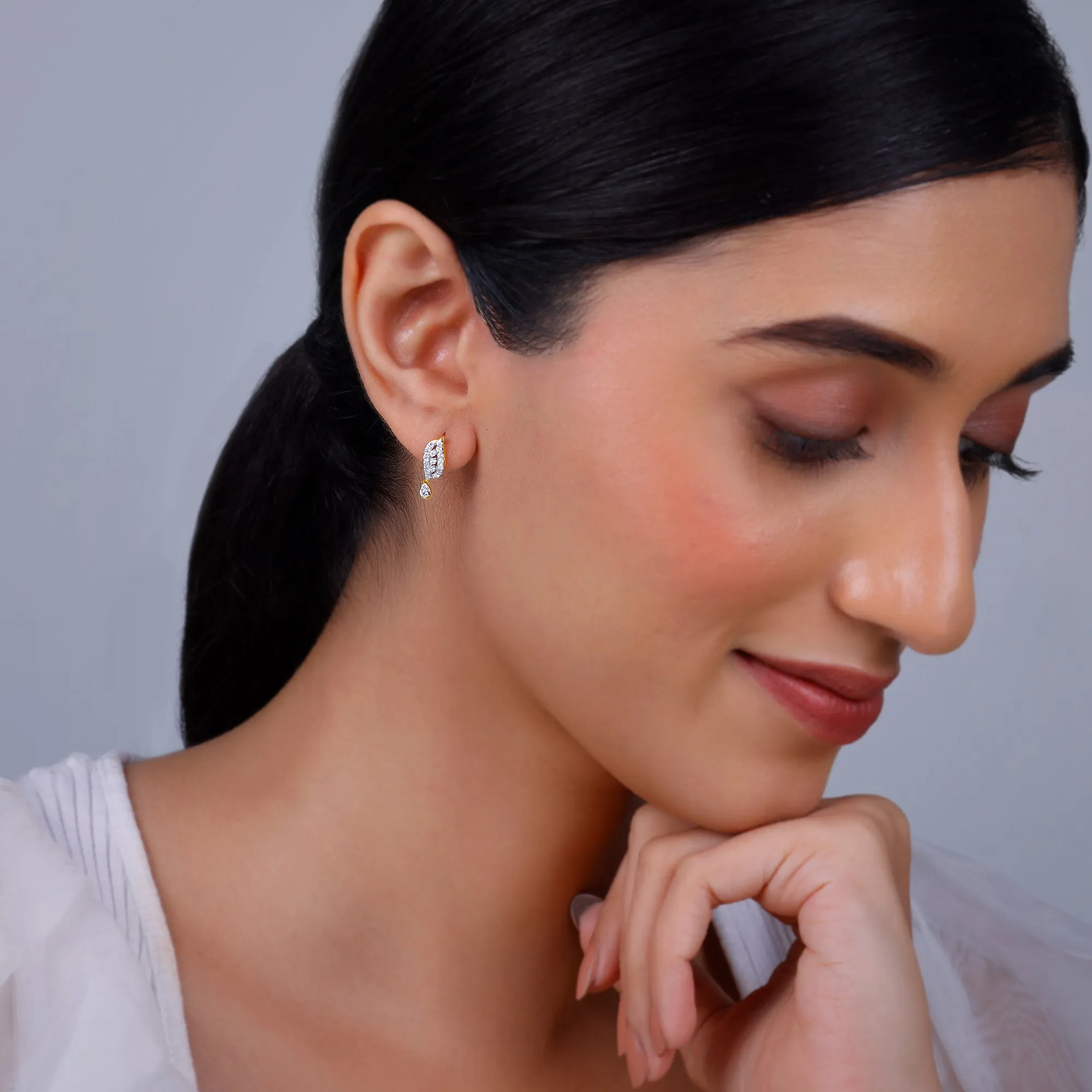 Gold Opulent Halo Diamond Earrings Giva