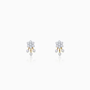 Gold Pretty Floral Diamond Earrings Giva