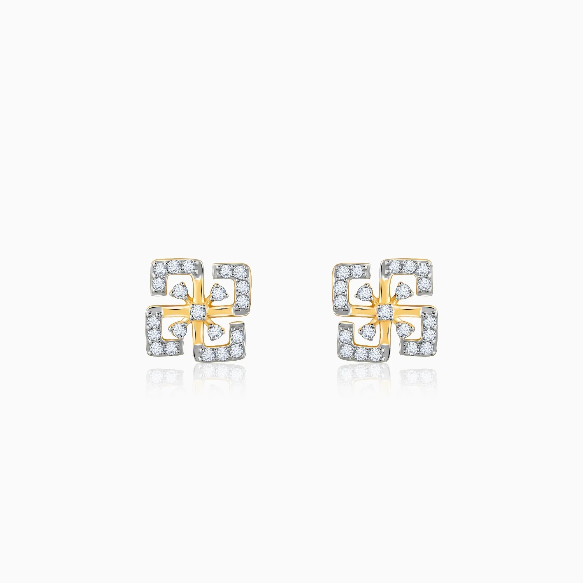 Gold Quadrado Diamond Earrings Giva