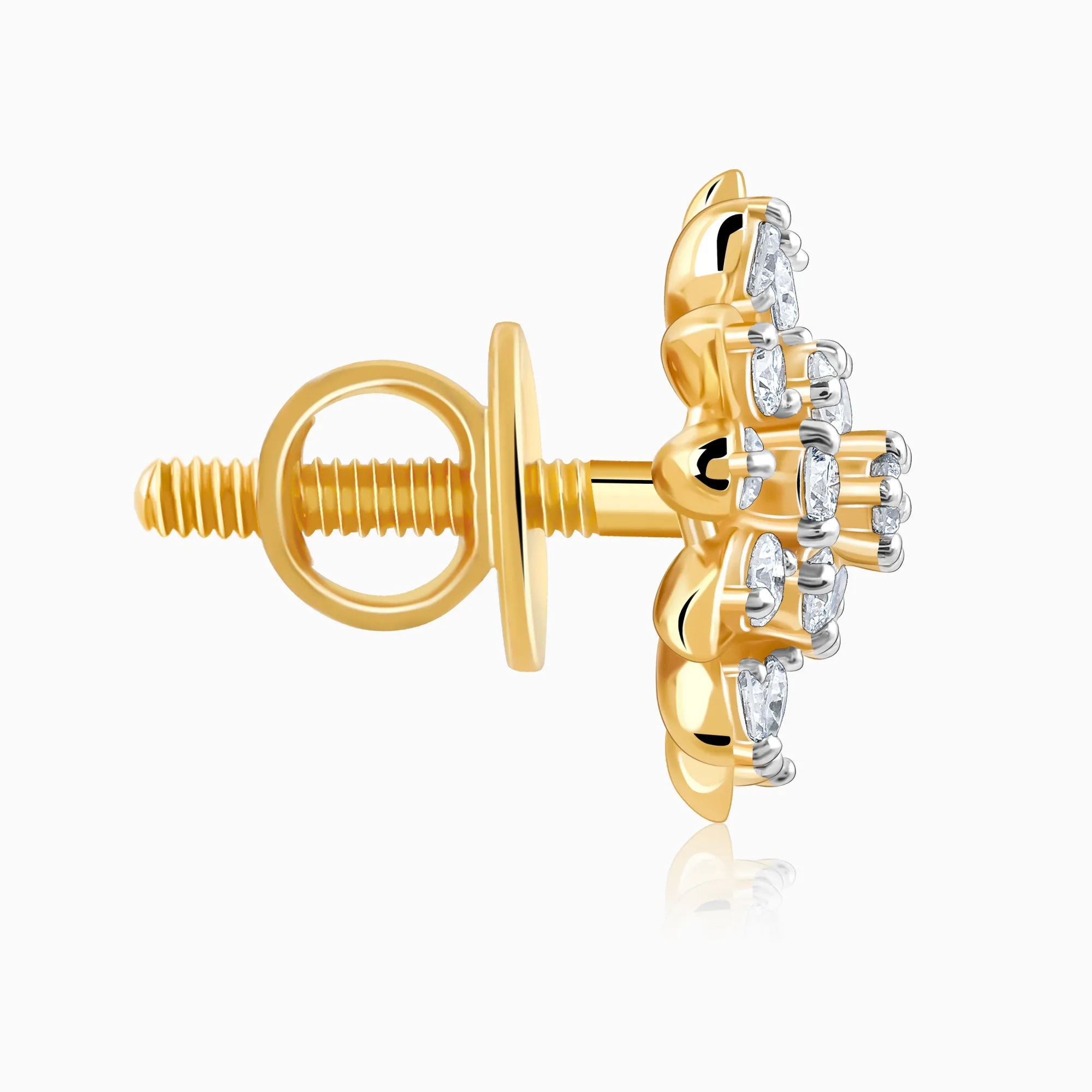Gold Radiant Blossom Diamond Earrings Giva