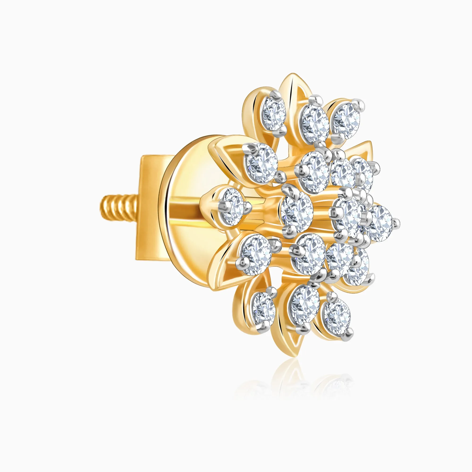 Gold Radiant Blossom Diamond Earrings Giva