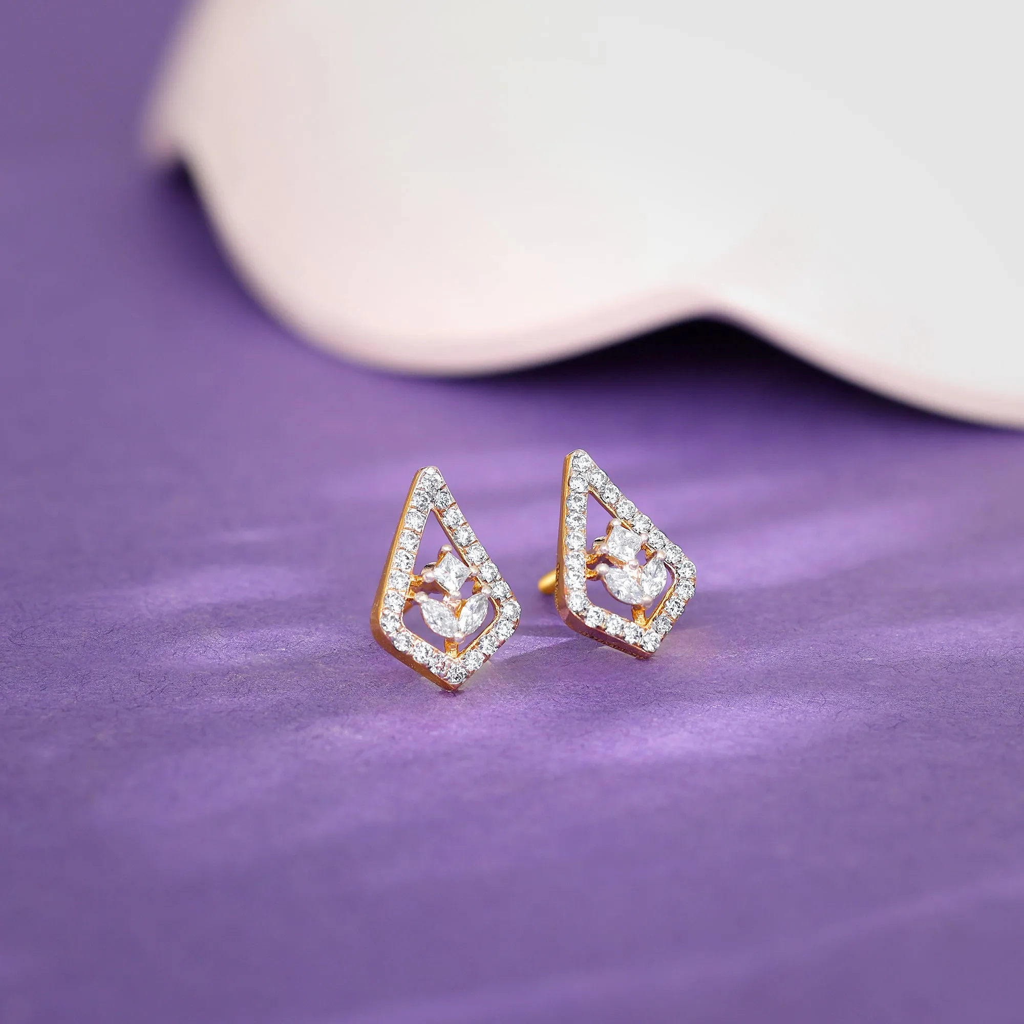 Gold Sacred Flame Diamond Earrings Giva
