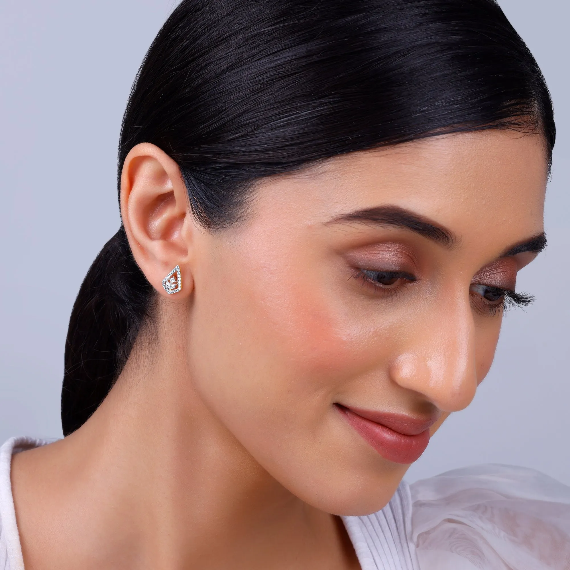Gold Sacred Flame Diamond Earrings Giva