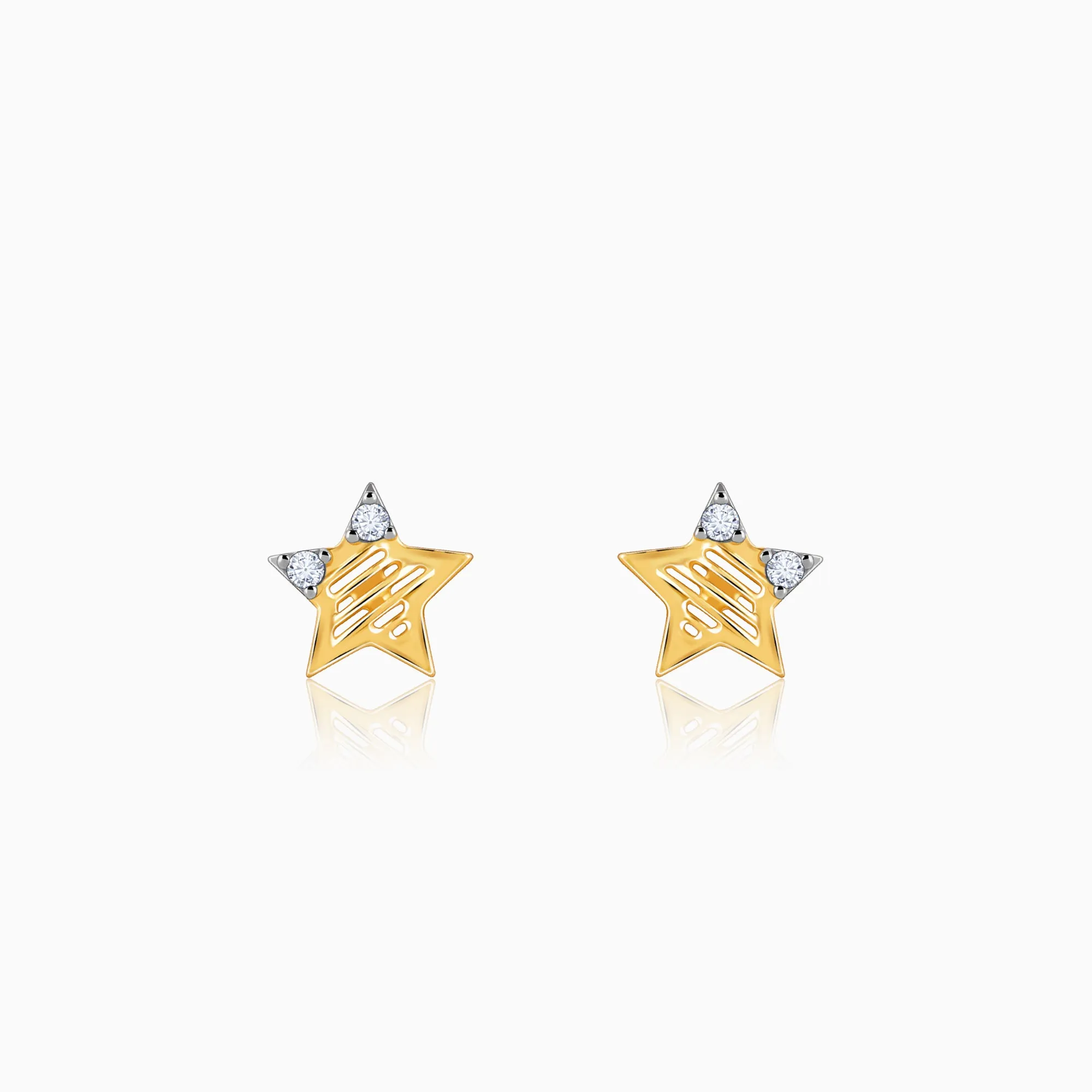 Gold Shining Star Diamond Earrings Giva