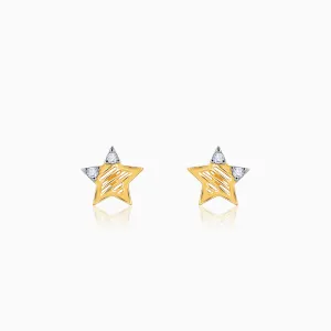 Gold Shining Star Diamond Earrings Giva