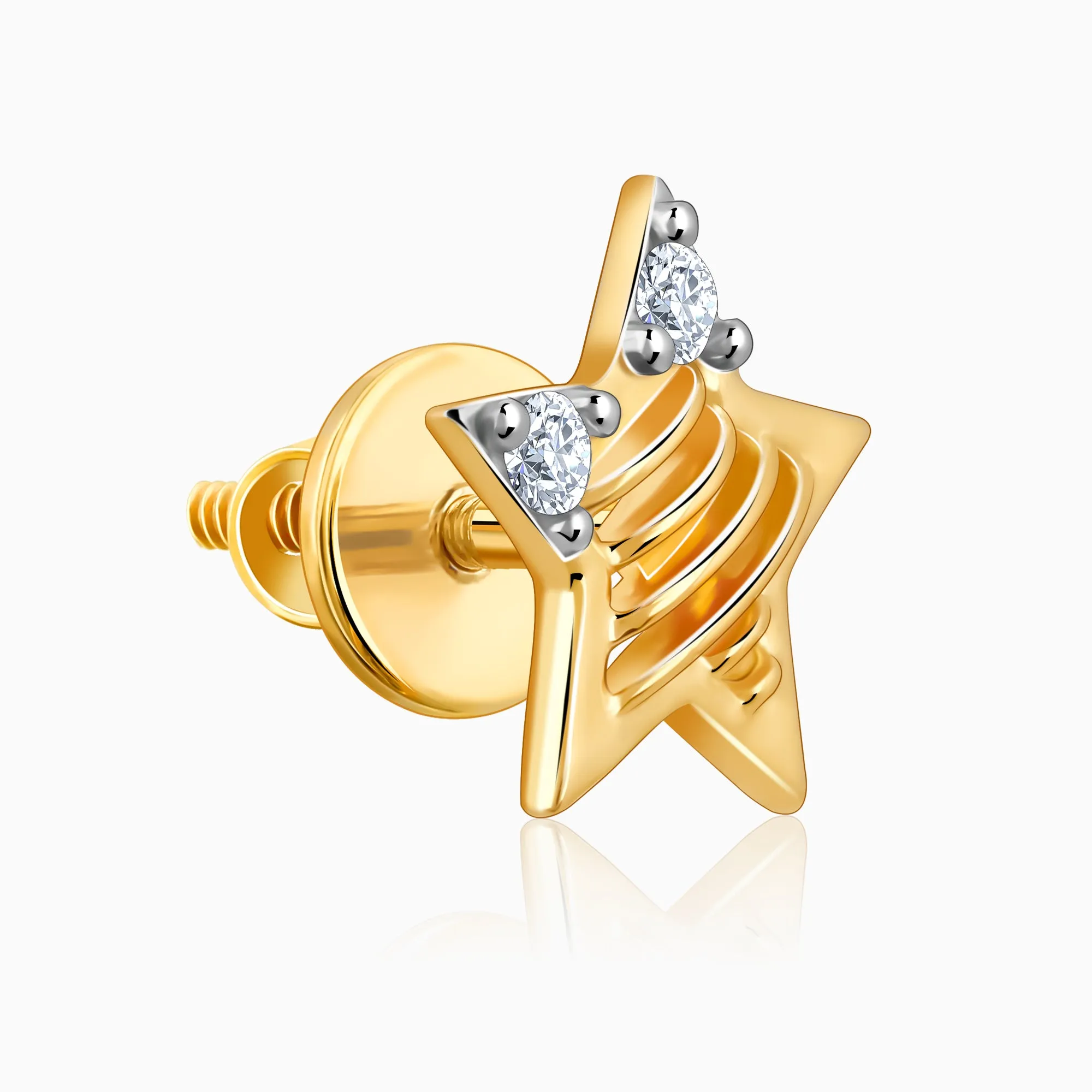 Gold Shining Star Diamond Earrings Giva
