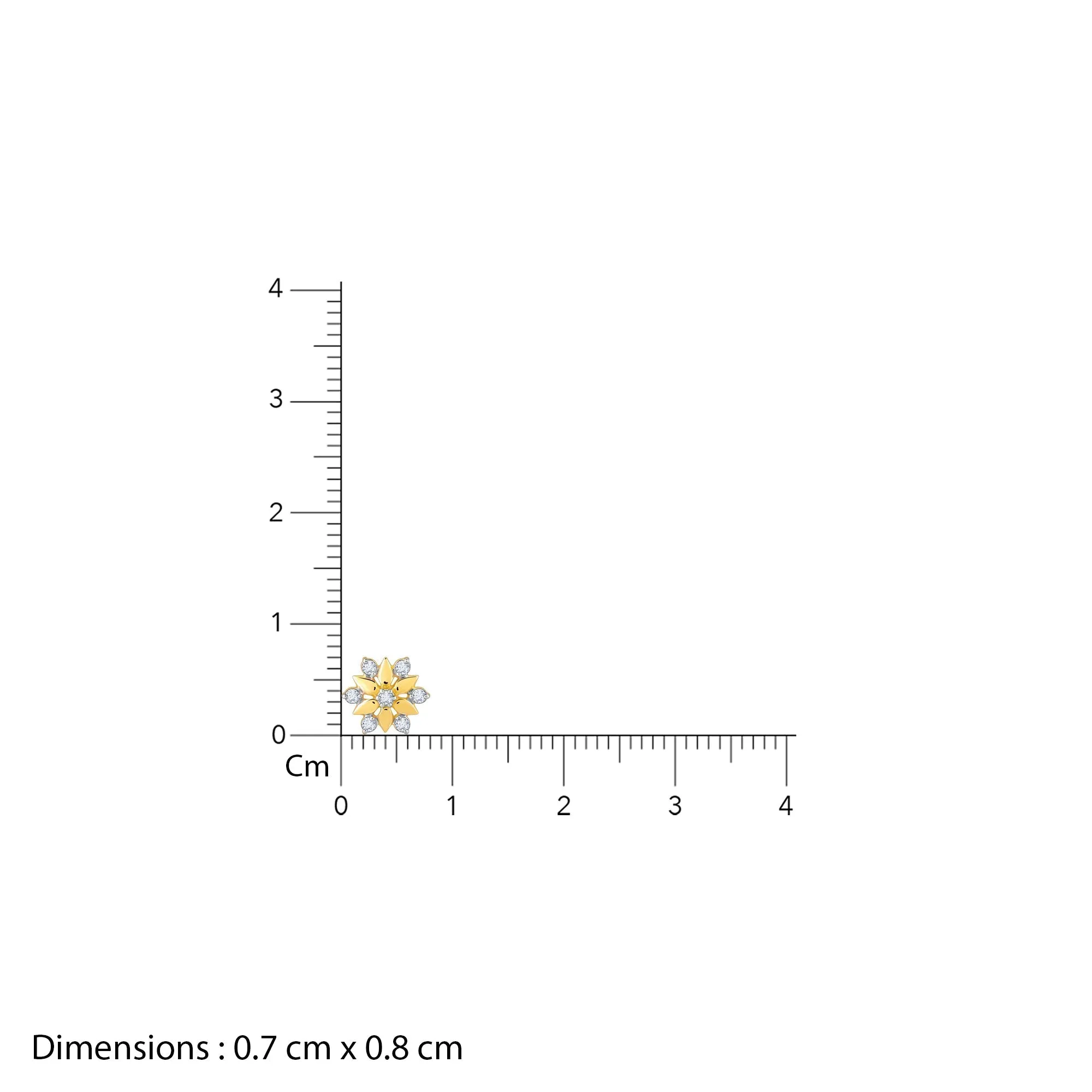 Gold Shinny Floret Diamond Nose Pin Giva