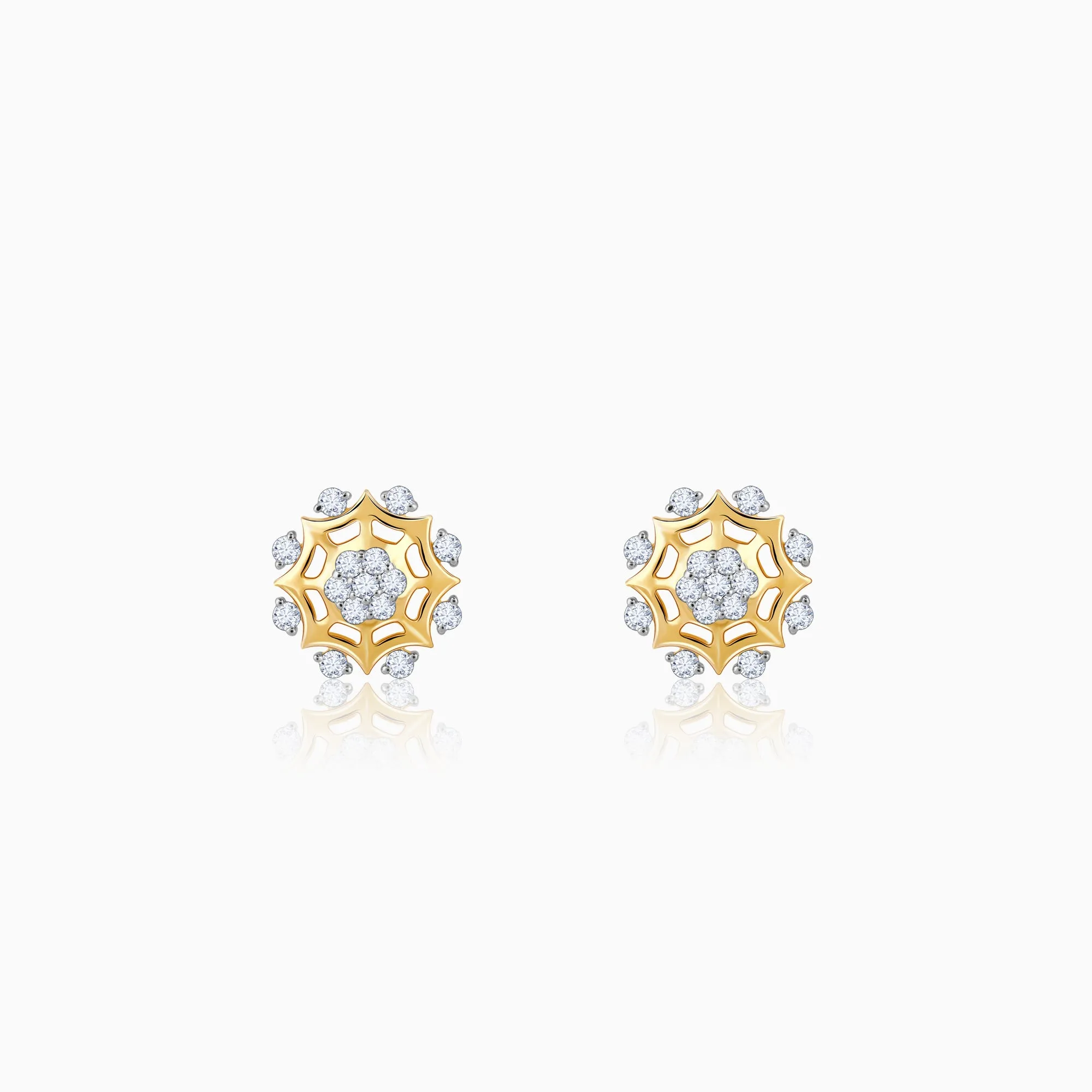 Gold Sparkling Dahlia Diamond Earrings Giva