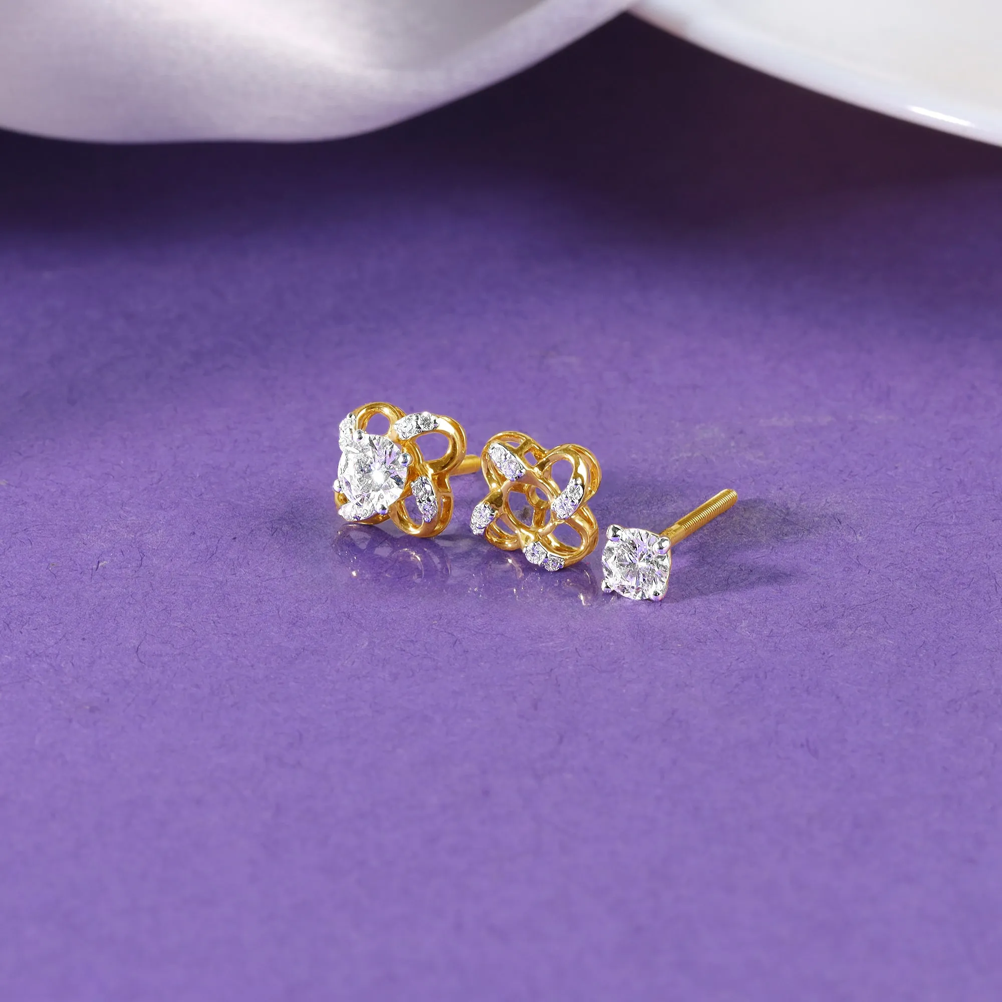 Gold Spring Promise Diamond Earrings Giva