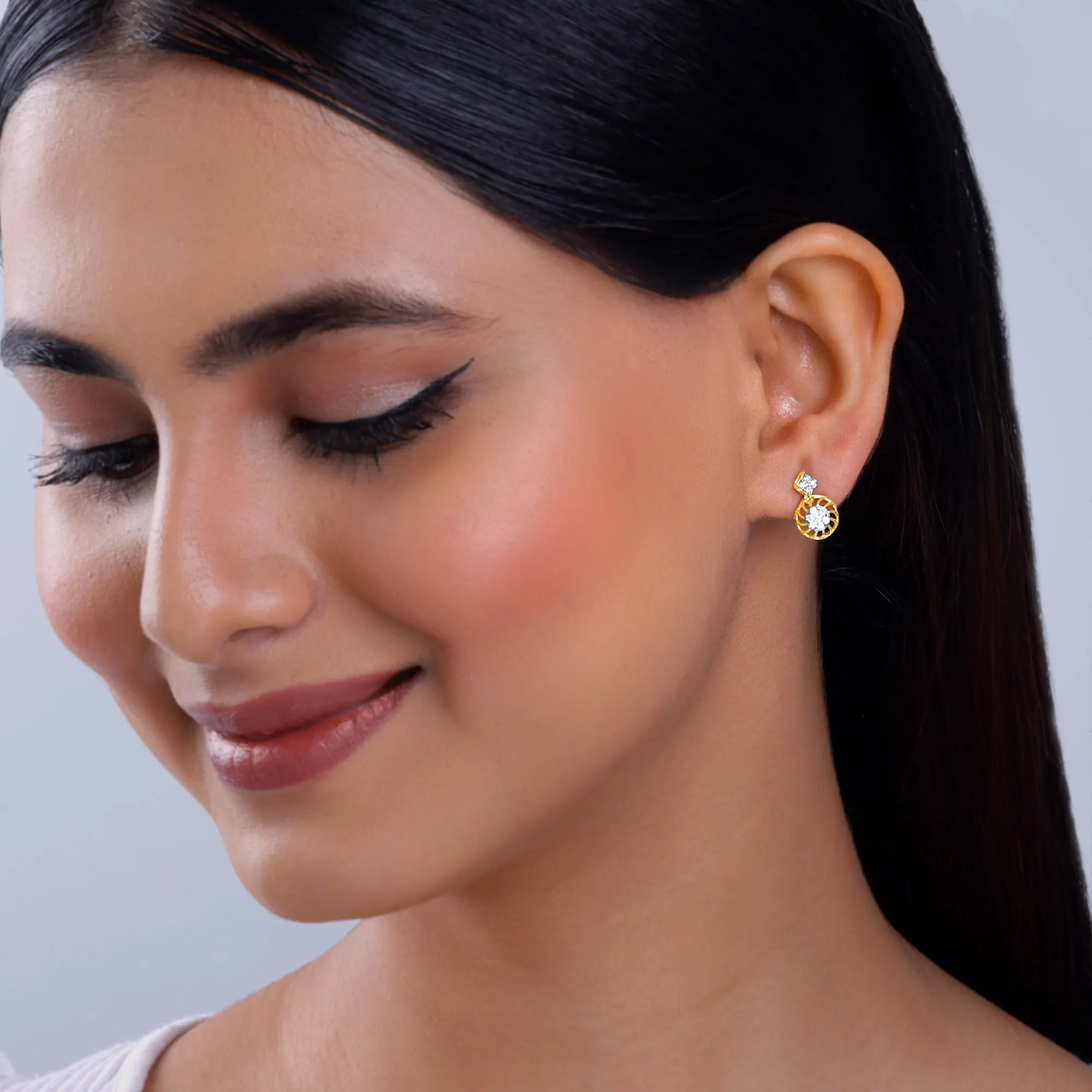 Gold Unravel Diamond Earrings Giva