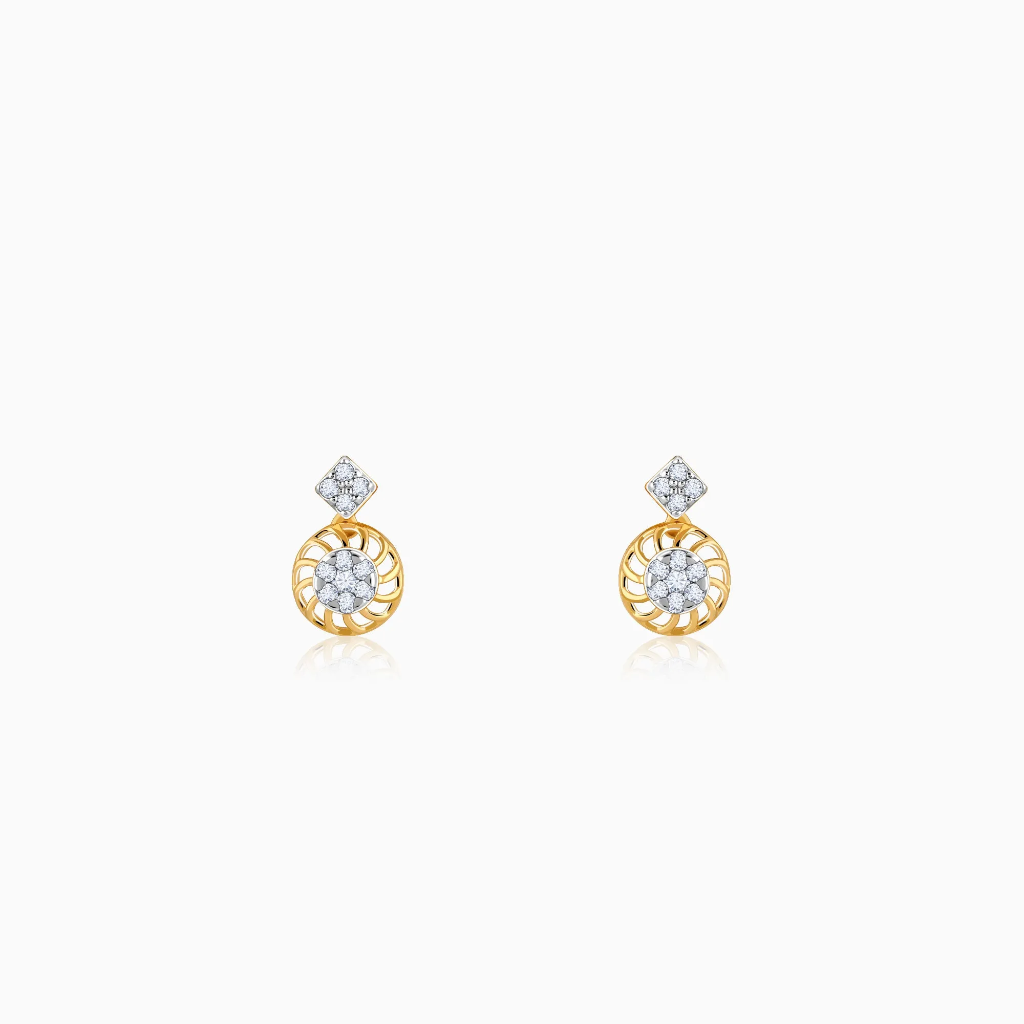 Gold Unravel Diamond Earrings Giva