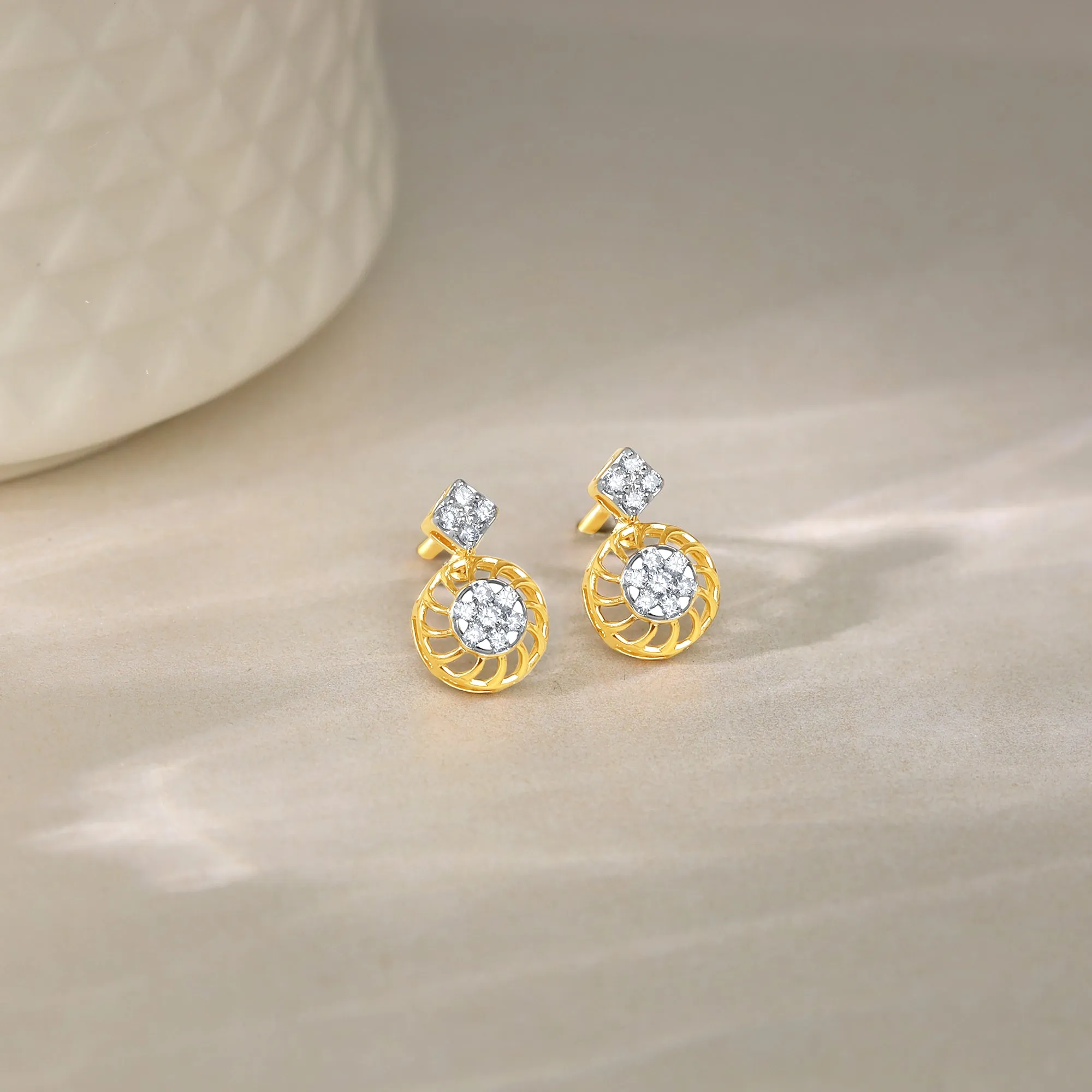 Gold Unravel Diamond Earrings Giva
