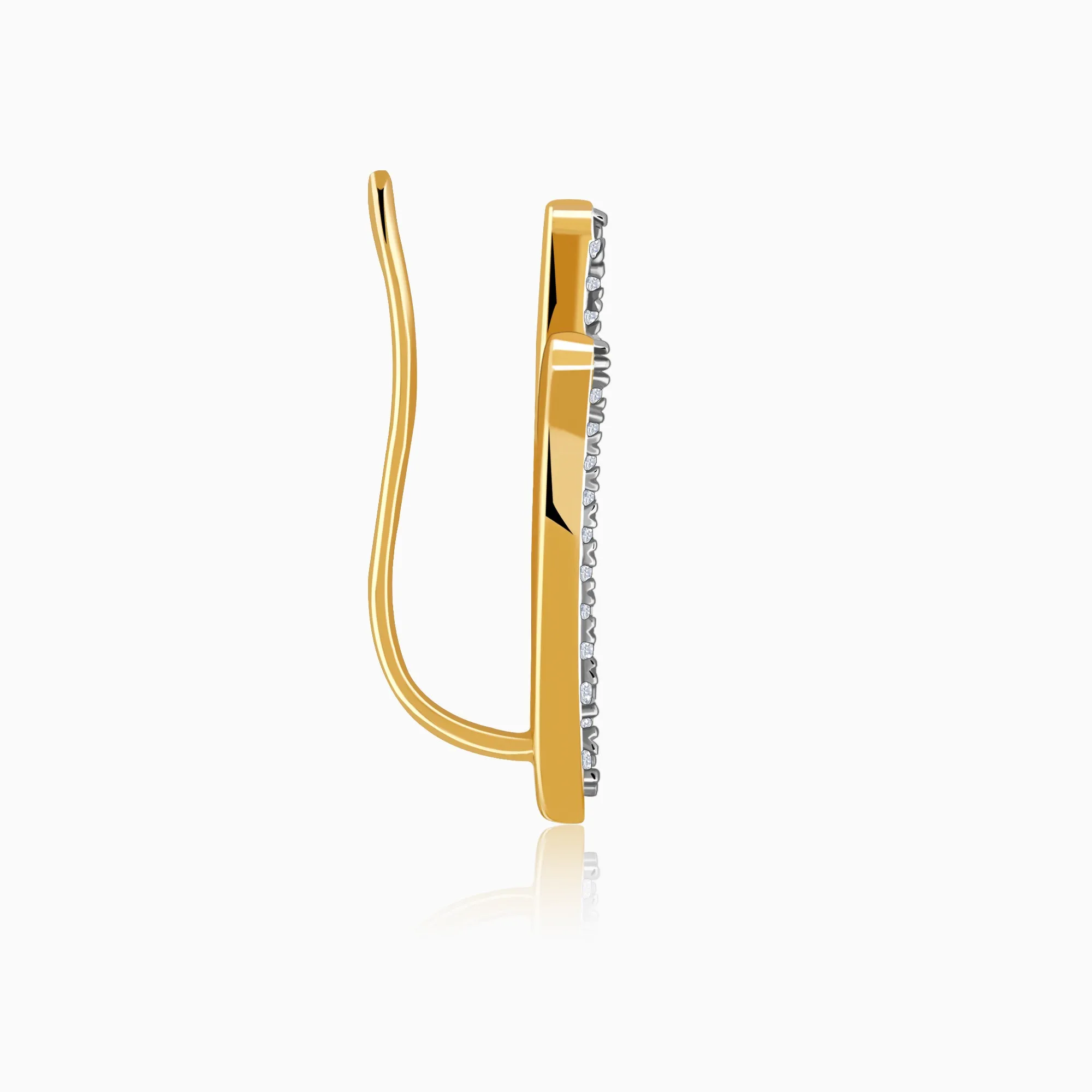 Gold Wave Layers Diamond Earrings Giva