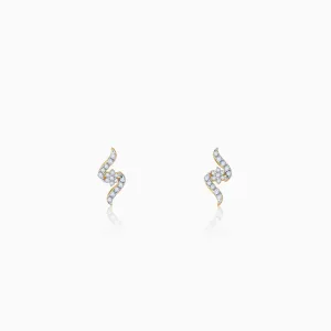 Gold Wavy Chakra Diamond Earrings Giva