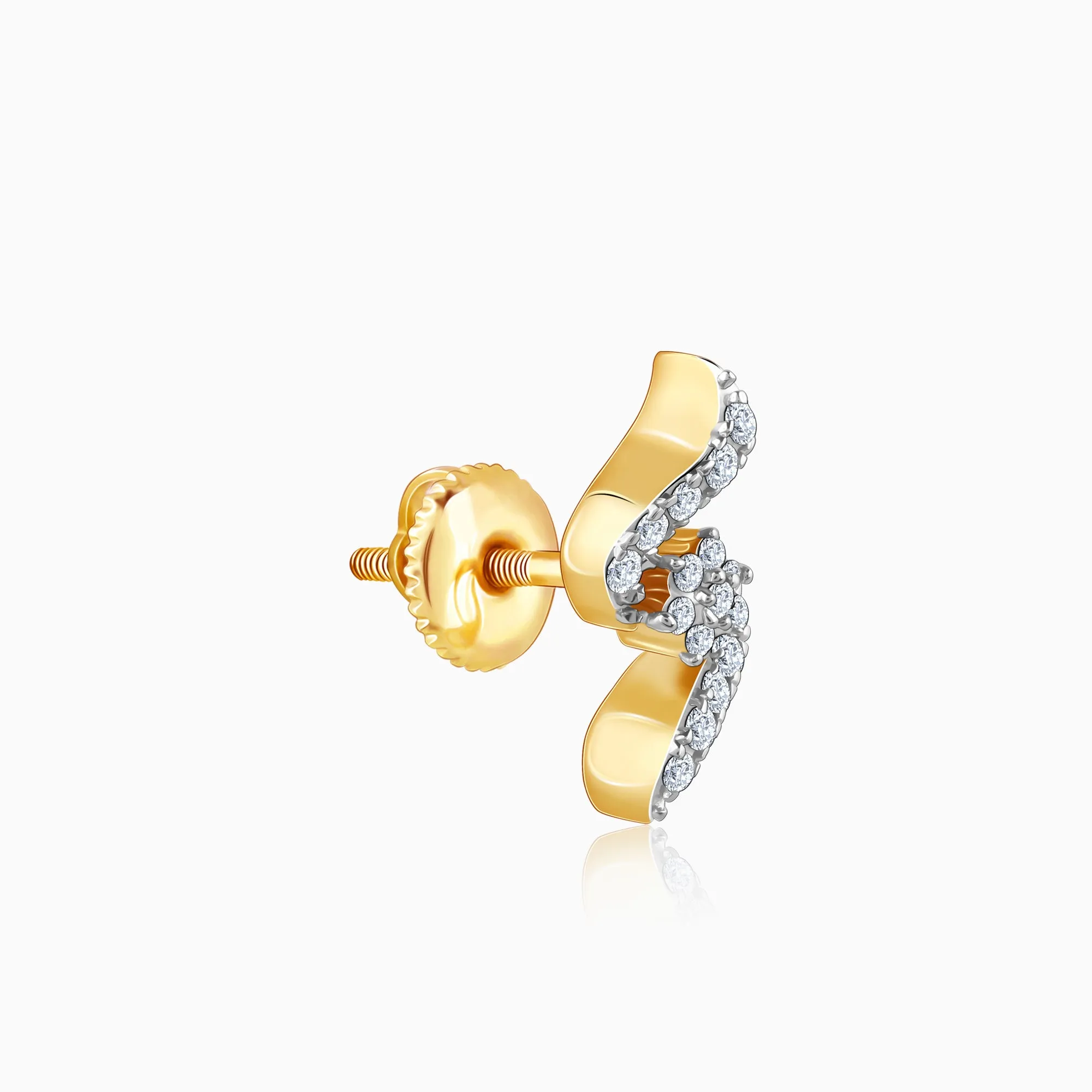 Gold Wavy Chakra Diamond Earrings Giva
