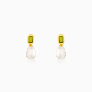 Golden Amber & Pearl Earrings Giva