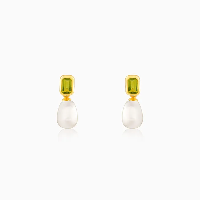 Golden Amber & Pearl Earrings Giva