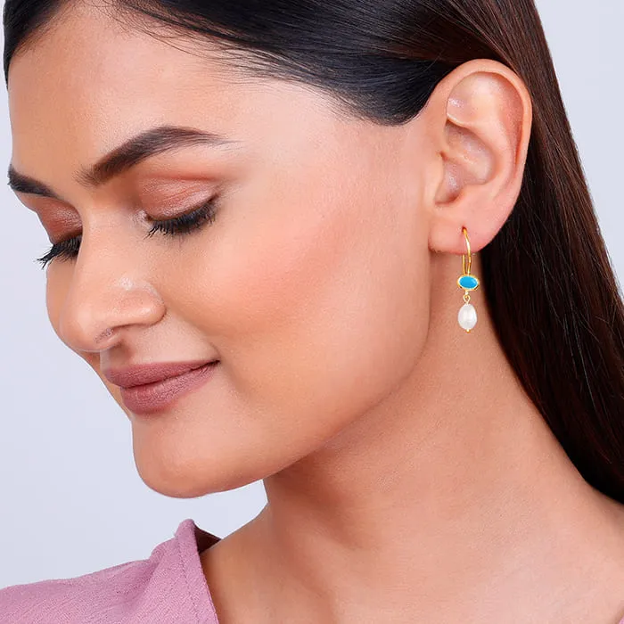 Golden Aquapearl Earrings Giva