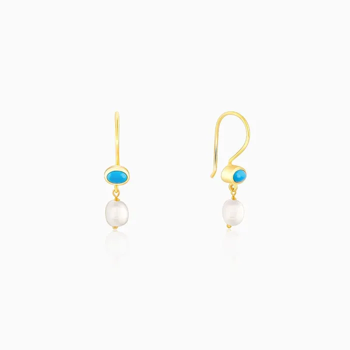 Golden Aquapearl Earrings Giva