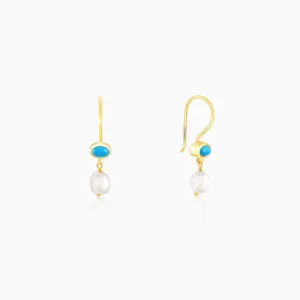 Golden Aquapearl Earrings Giva